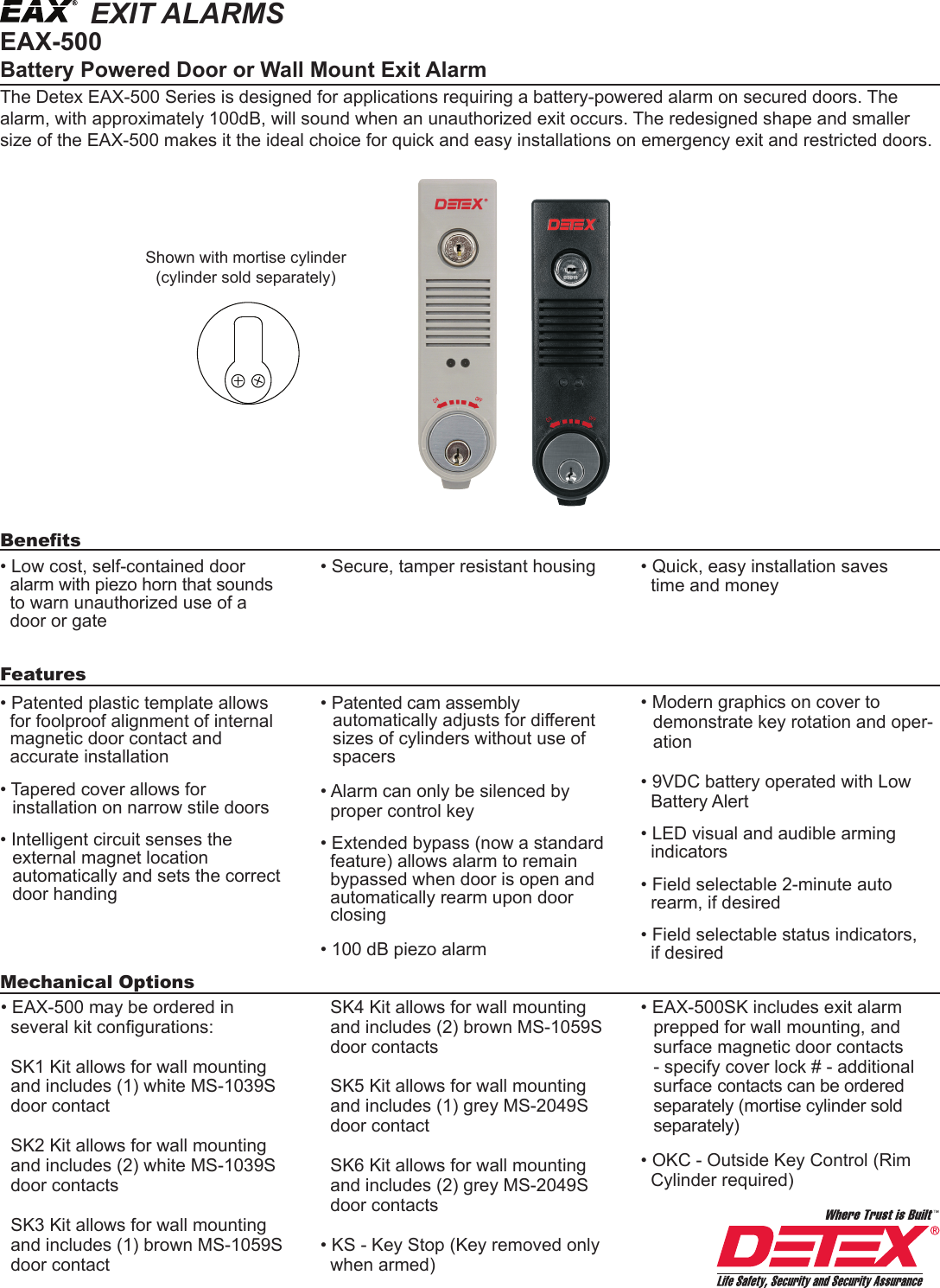 Page 1 of 2 - Detex  EAX-500 Series Catalog Page EAX-500Series