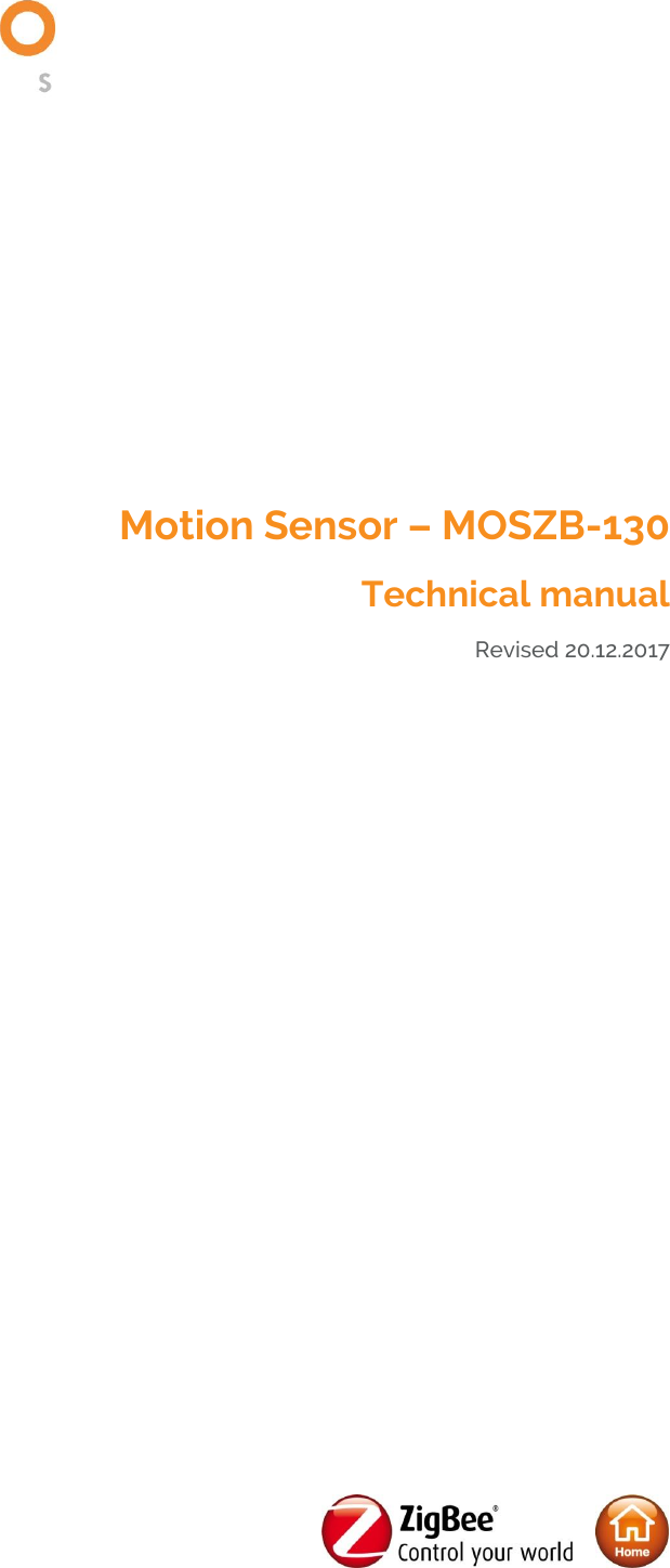         Motion Sensor – MOSZB-130 Technical manual Revised 20.12.2017    