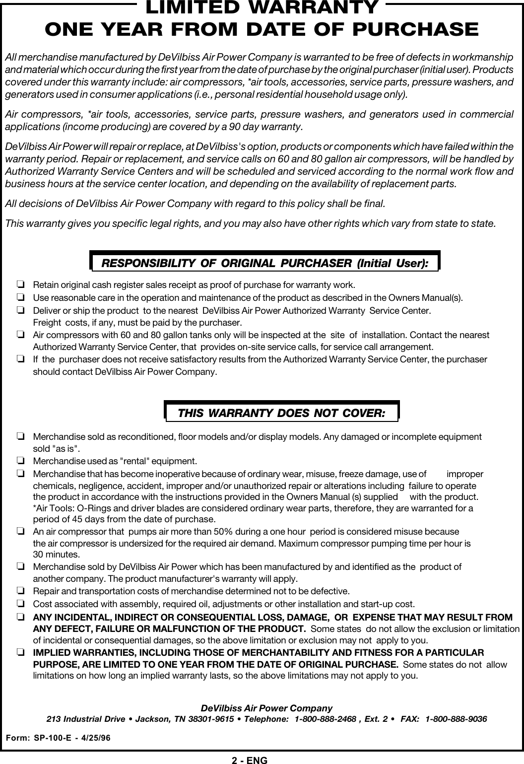 Page 2 of 12 - Devillbiss-Air-Power-Company Devillbiss-Air-Power-Company-Mg1-Umccomp-3-Users-Manual-  Devillbiss-air-power-company-mg1-umccomp-3-users-manual