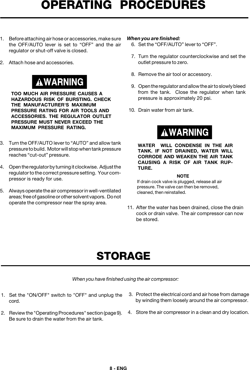 Page 8 of 12 - Devillbiss-Air-Power-Company Devillbiss-Air-Power-Company-Mg1-Umccomp-3-Users-Manual-  Devillbiss-air-power-company-mg1-umccomp-3-users-manual
