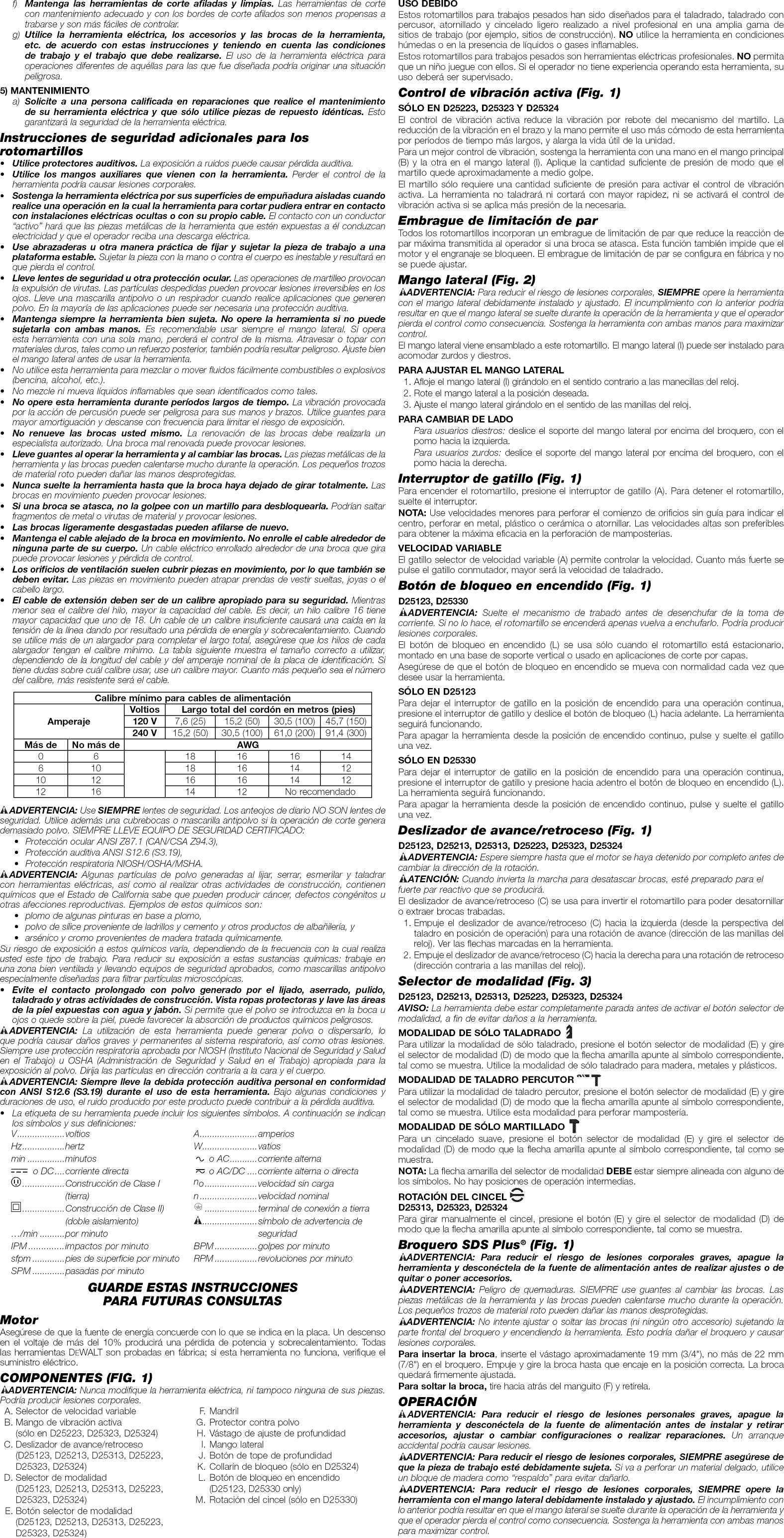 Dewalt D25223K TYPE 2 User Manual ROTARY HAMMER Manuals And Guides 1502085L