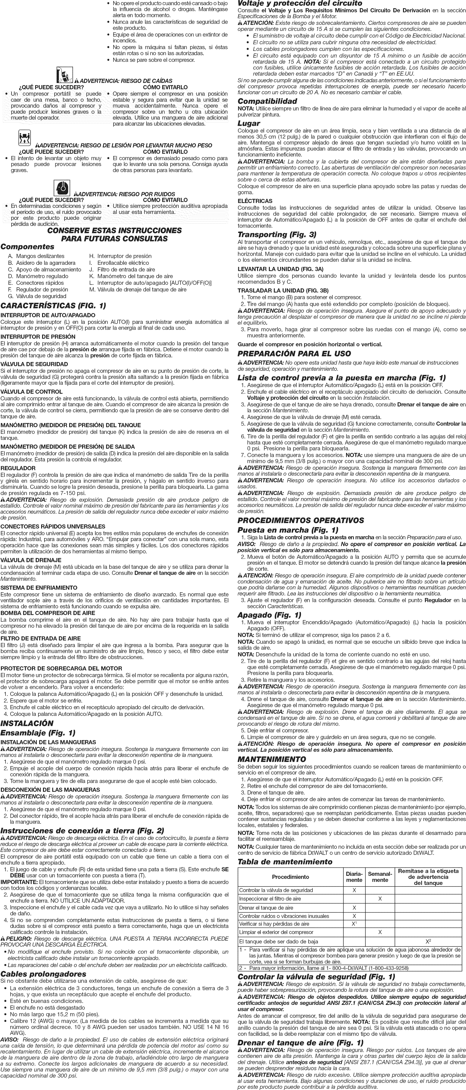 Page 6 of 7 - Dewalt D55146 TYPE 5 1510354L User Manual AIR COMPRESSOR - Manuals And Guides