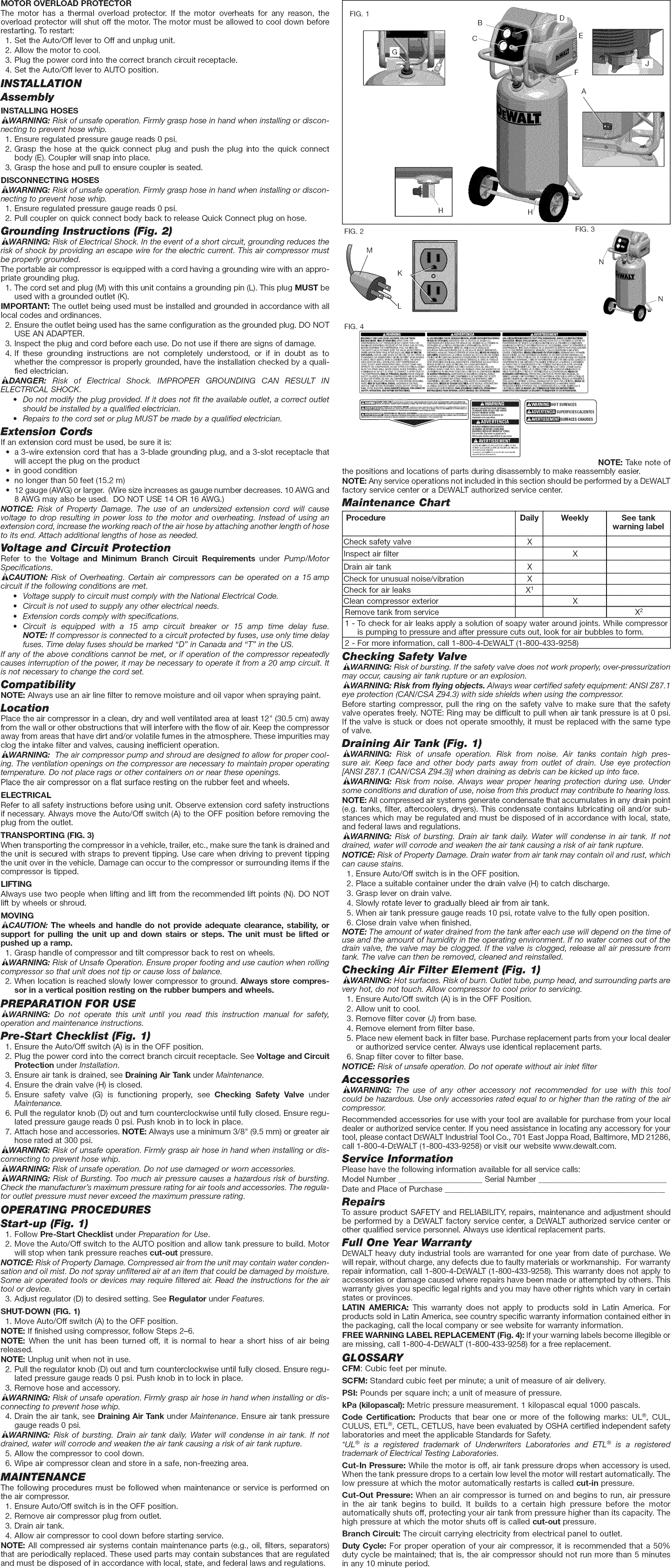 Page 2 of 7 - Dewalt D55168 TYPE 6 1406356L User Manual COMPRESSOR - Manuals And Guides