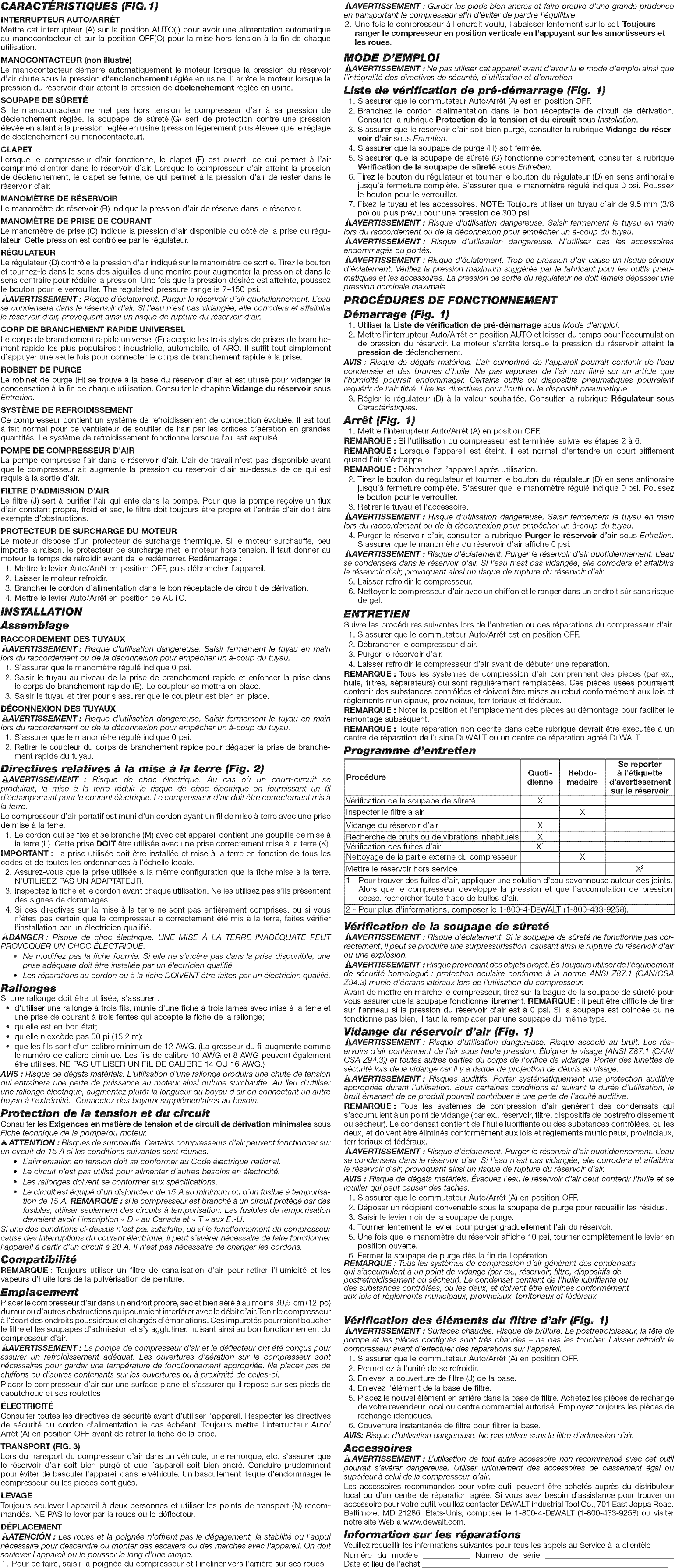 Page 4 of 7 - Dewalt D55168 TYPE 6 1406356L User Manual COMPRESSOR - Manuals And Guides