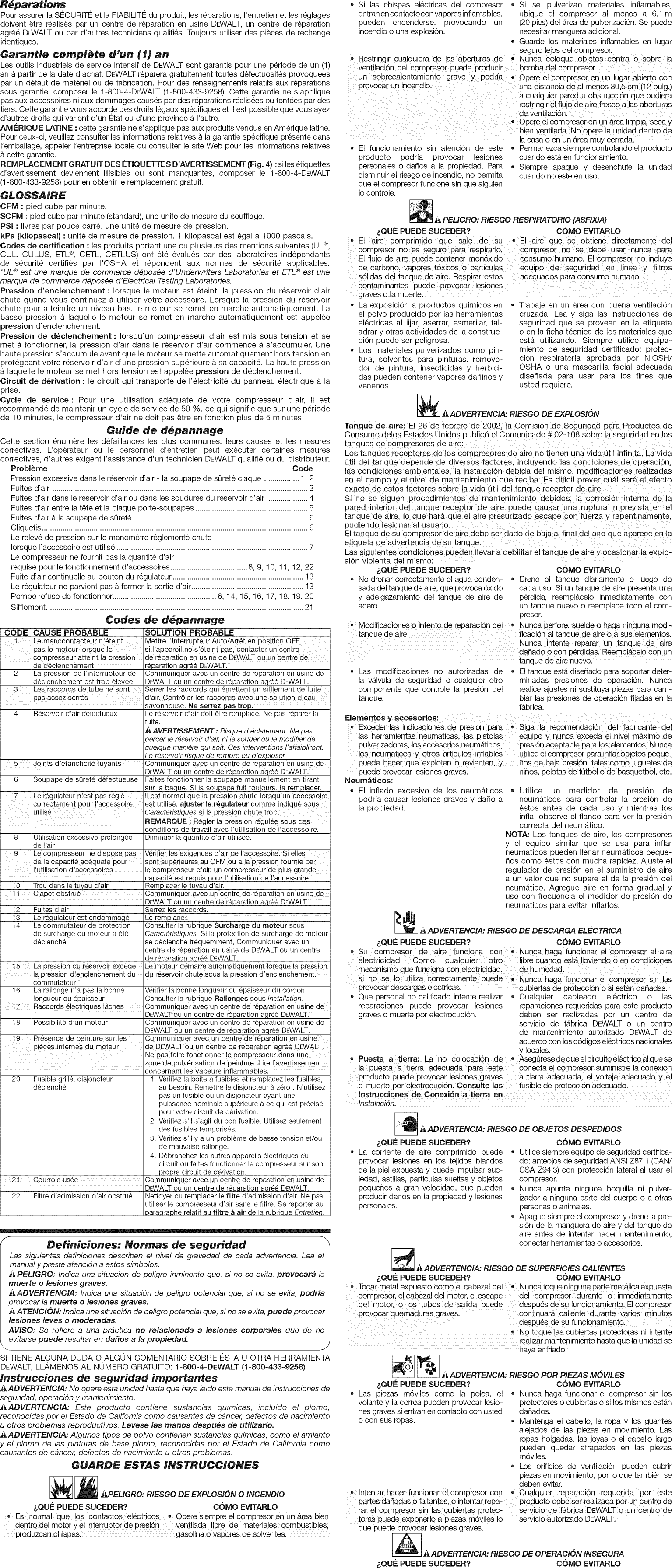Page 5 of 7 - Dewalt D55168 TYPE 6 1406356L User Manual COMPRESSOR - Manuals And Guides