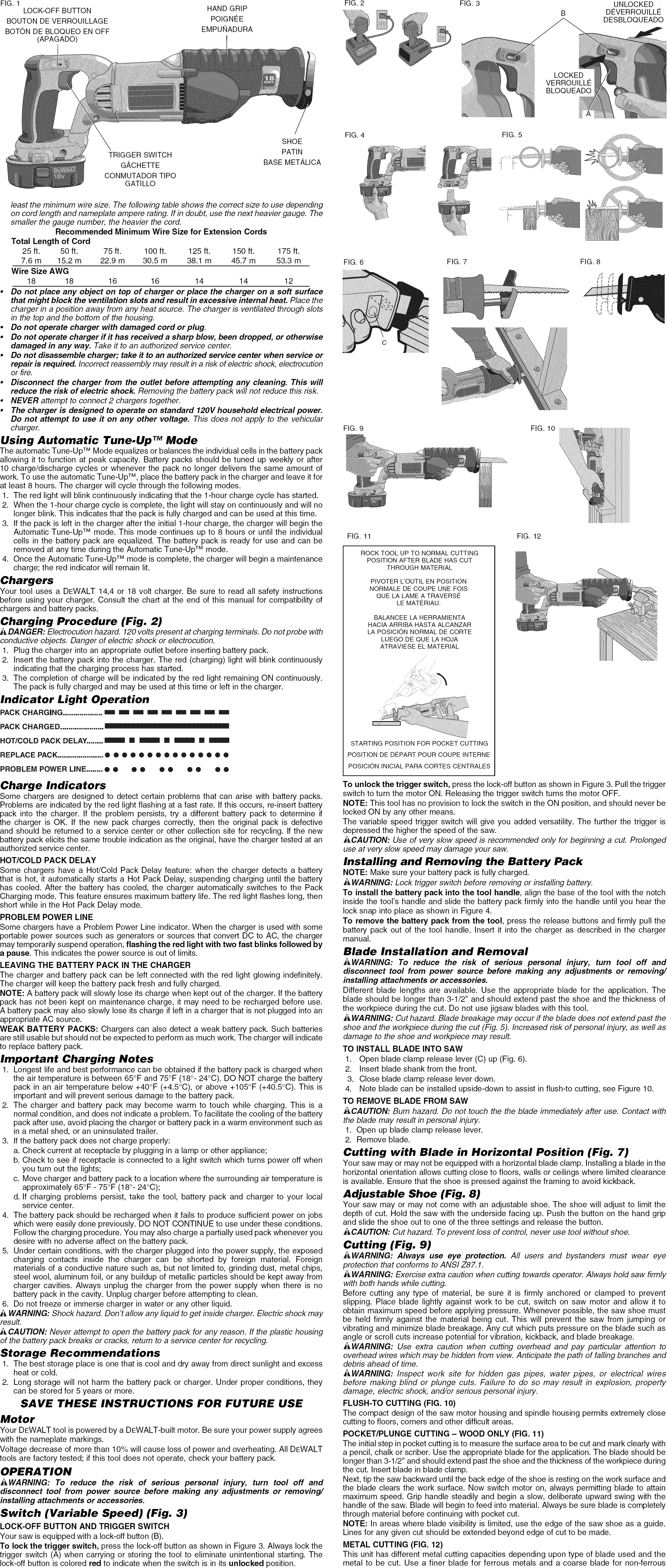 Dewalt DC385B TYPE2 1211478L User Manual SAW RECIPROCATING Manuals And
