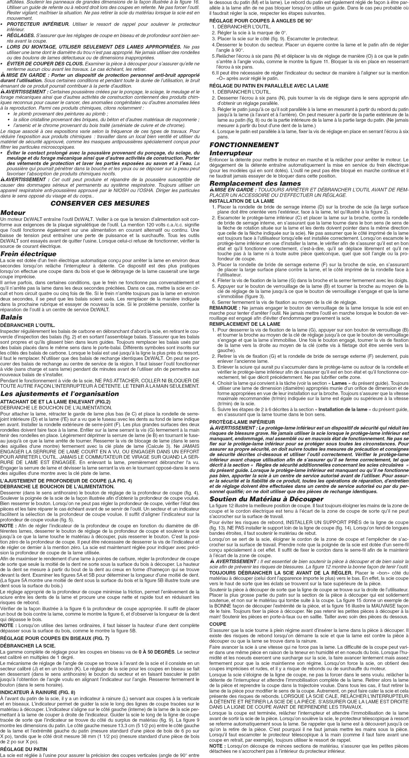 Page 4 of 7 - Dewalt DW364 TYPE3 1212505L User Manual 7 1/4 CIRCULAR SAW - Manuals And Guides