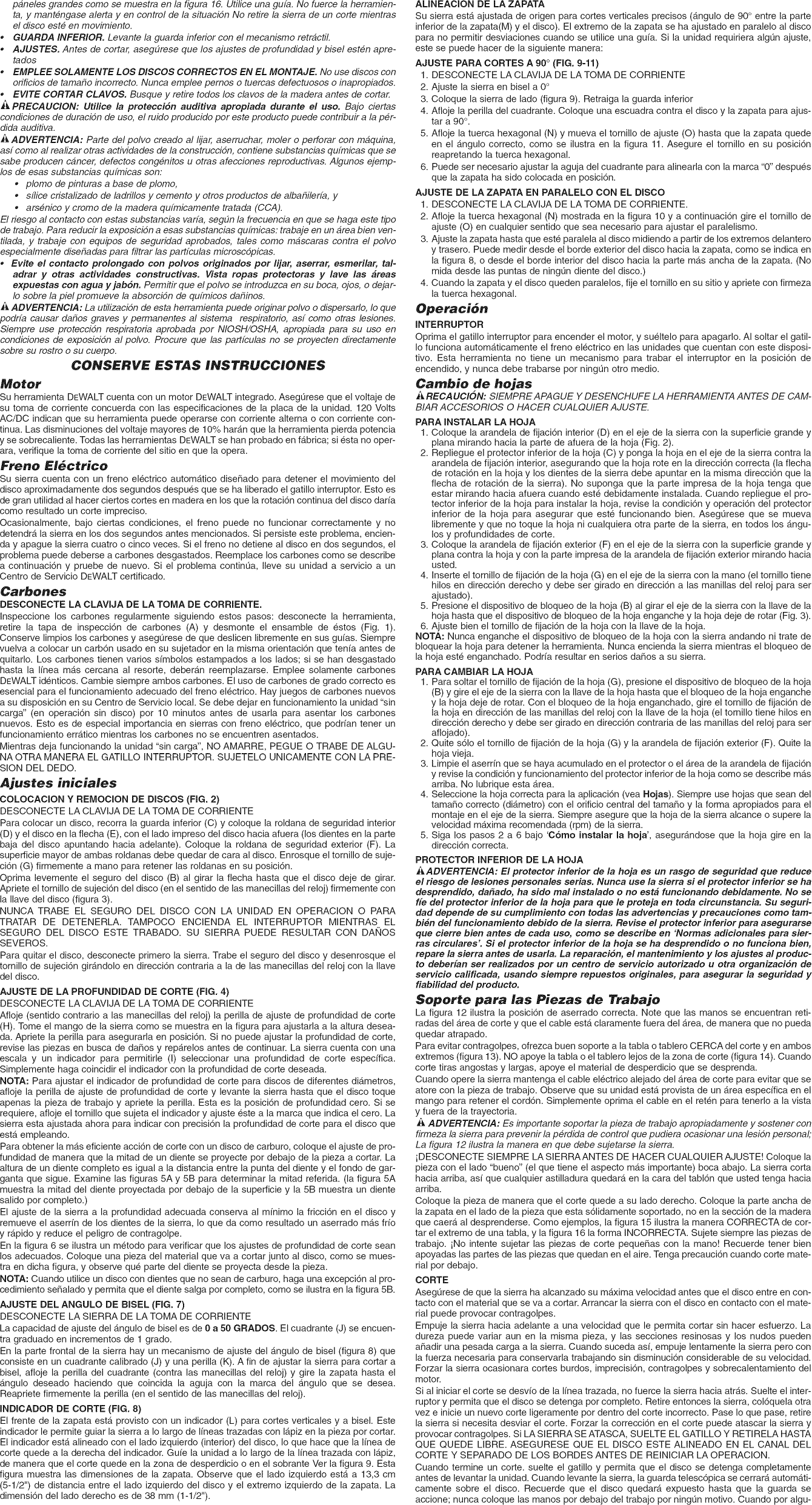 Page 6 of 7 - Dewalt DW364 TYPE3 1212505L User Manual 7 1/4 CIRCULAR SAW - Manuals And Guides