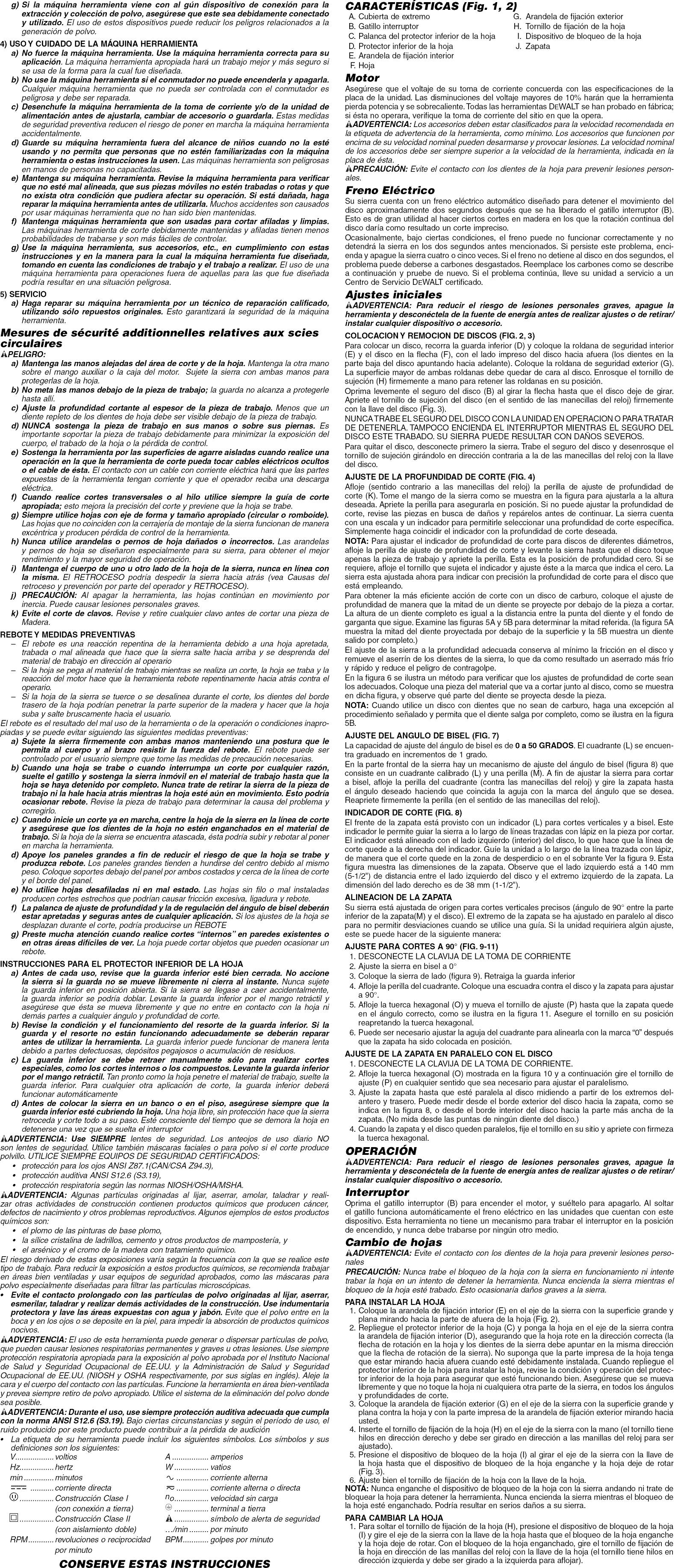 Dewalt DW364 TYPE6 1212507L User Manual SAW CIRCULAR Manuals And Guides