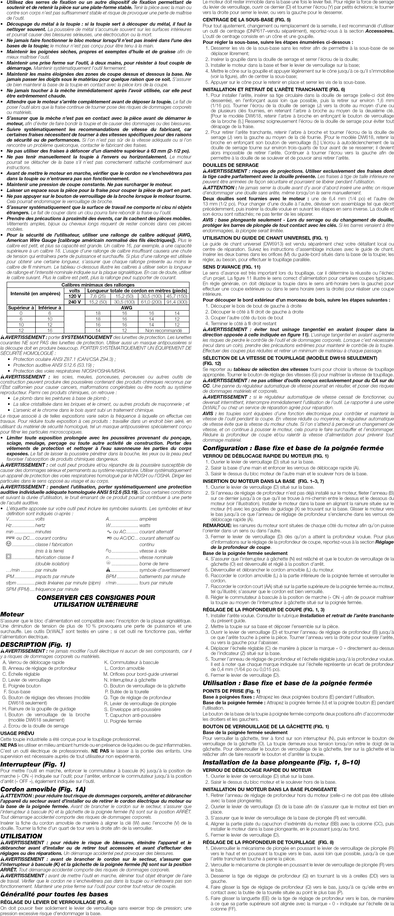 Page 4 of 7 - Dewalt DW618PKB TYPE 1 User Manual  ROUTER - Manuals And Guides 1409203L