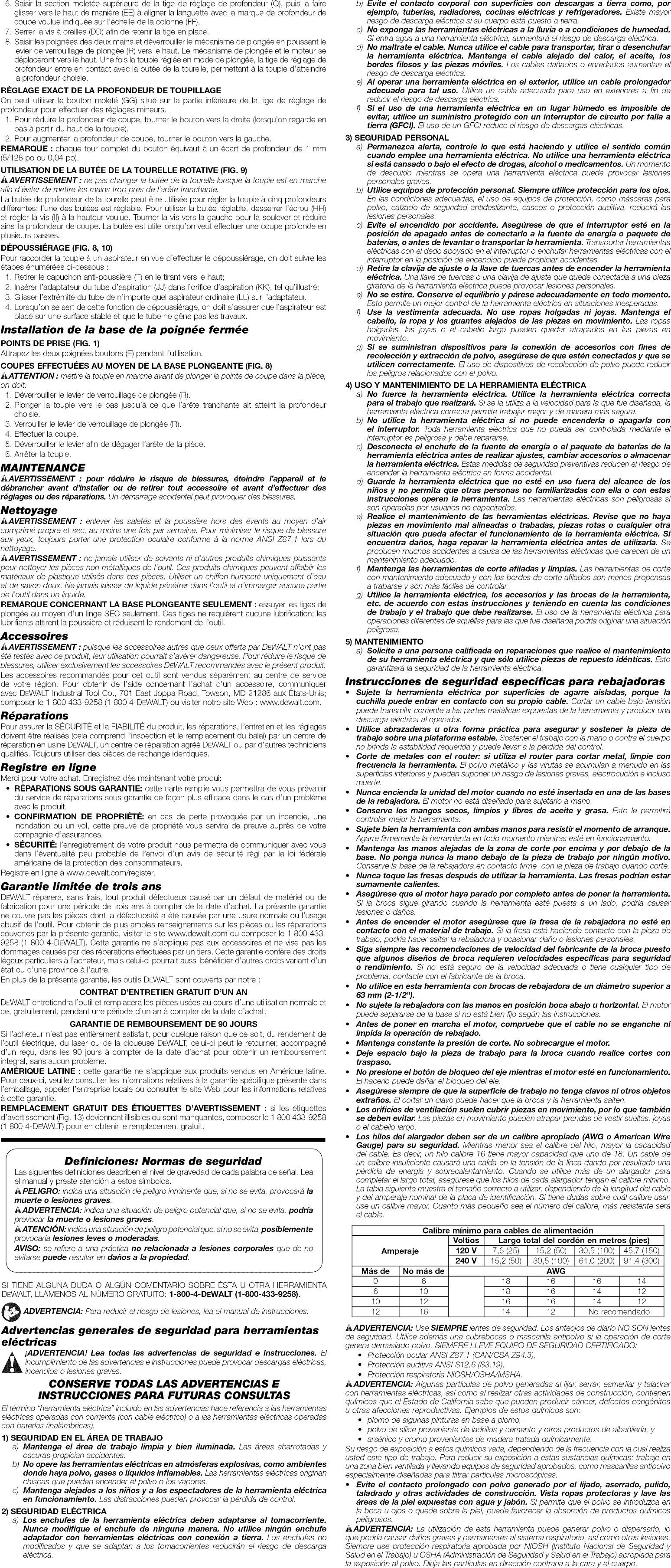 Page 5 of 7 - Dewalt DW618PKB TYPE 1 User Manual  ROUTER - Manuals And Guides 1409203L