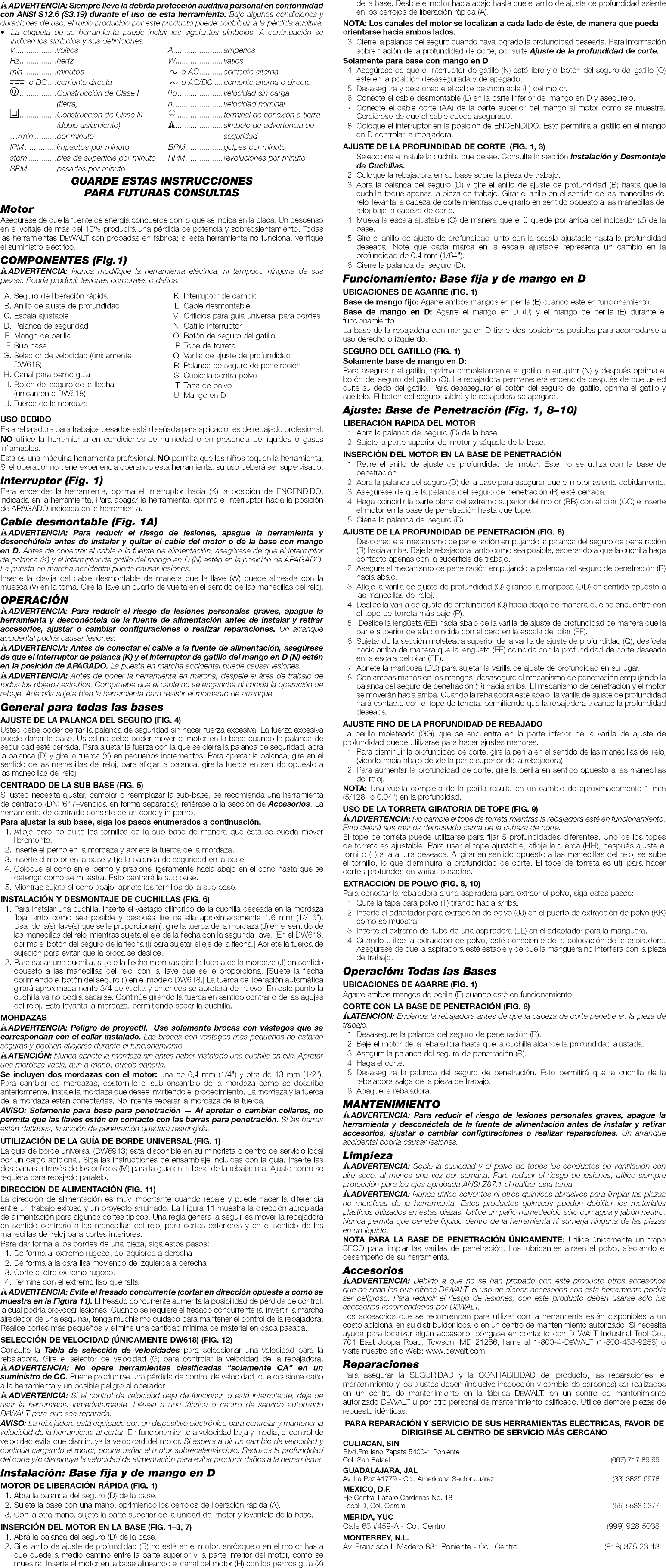 Page 6 of 7 - Dewalt DW618PKB TYPE 1 User Manual  ROUTER - Manuals And Guides 1409203L