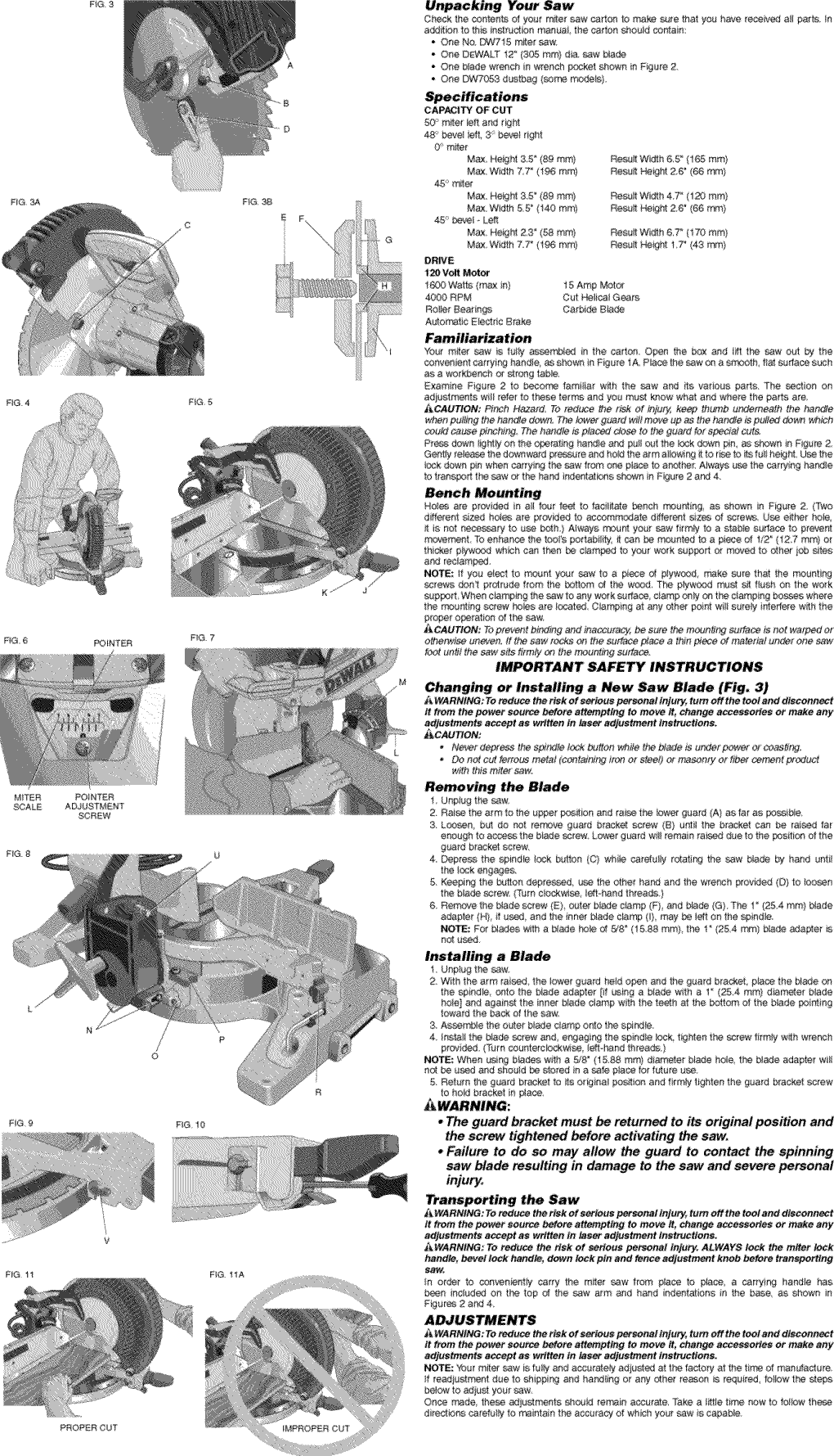 Dewalt DW715 TYPE2 User Manual MITER SAW Manuals And Guides 1301455L