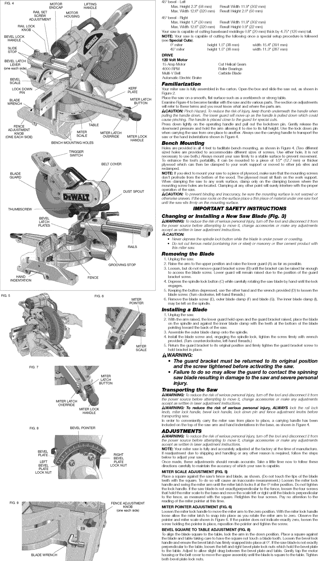 Page 3 of 7 - Dewalt DW717 TYPE2 User Manual  MITER SAW - Manuals And Guides 1301456L