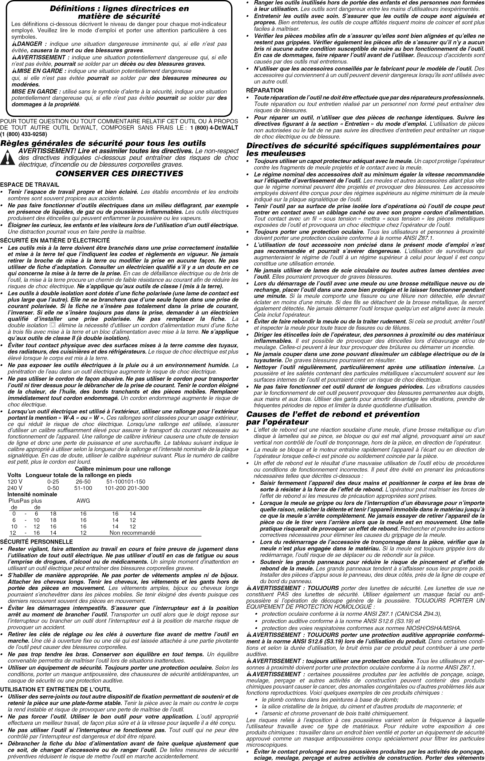 Dewalt DW880 TYPE 3 User Manual GRINDER Manuals And Guides 1212150L