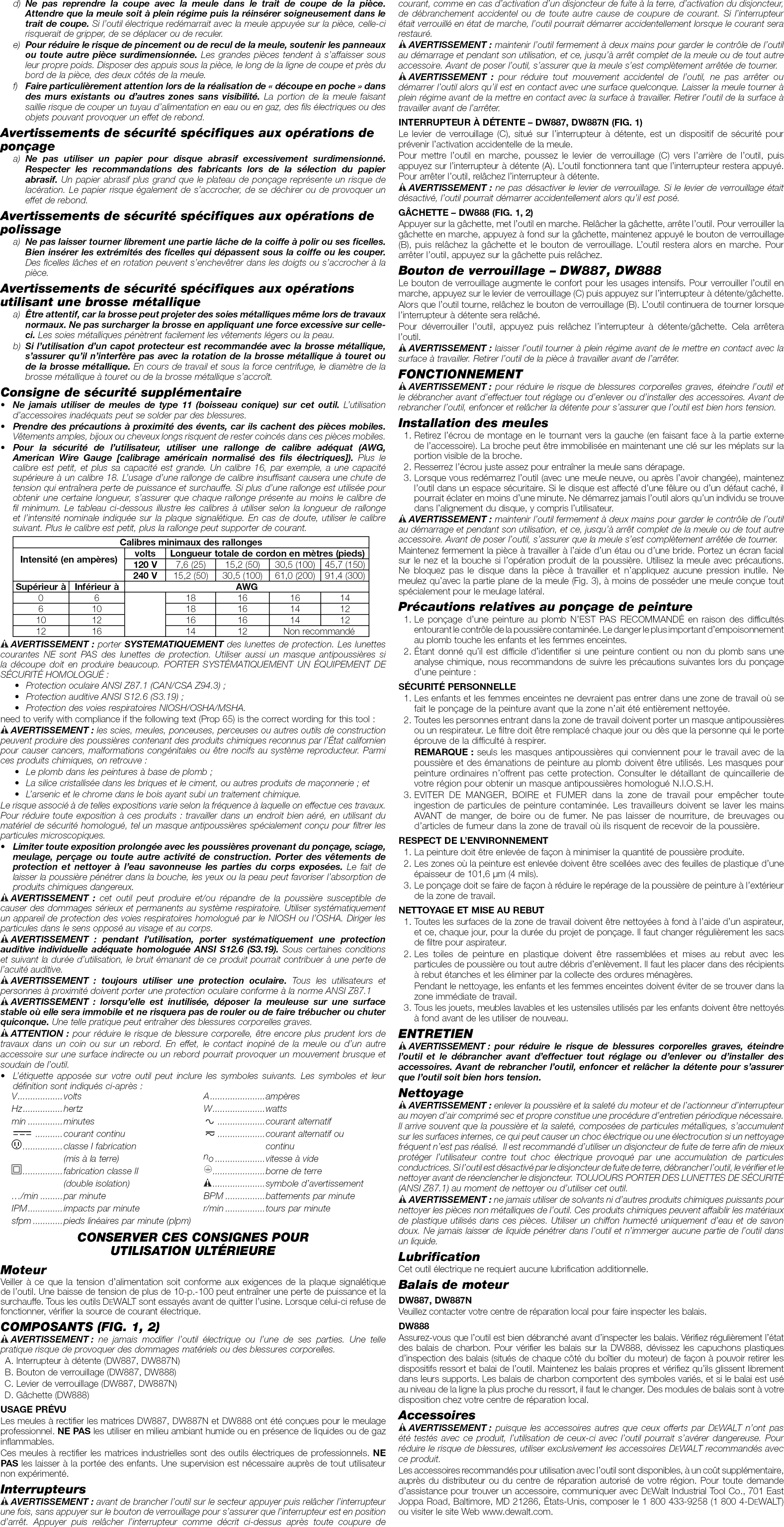 Dewalt DW887 TYPE4 User Manual DIE GRINDER Manuals And Guides 1212152L