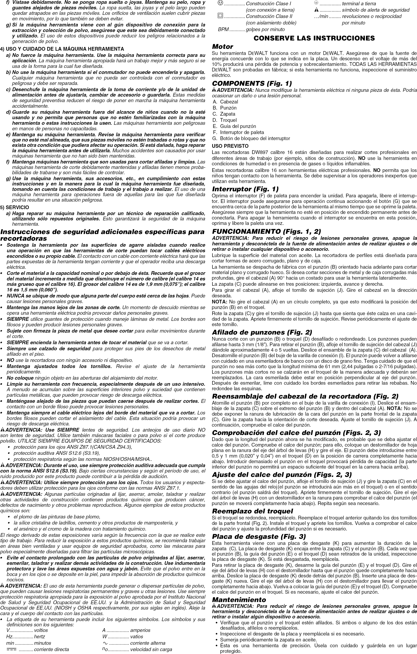 Page 5 of 6 - Dewalt DW897 TYPE 2 User Manual  16-GAUGE NIBBLER - Manuals And Guides 1410044L