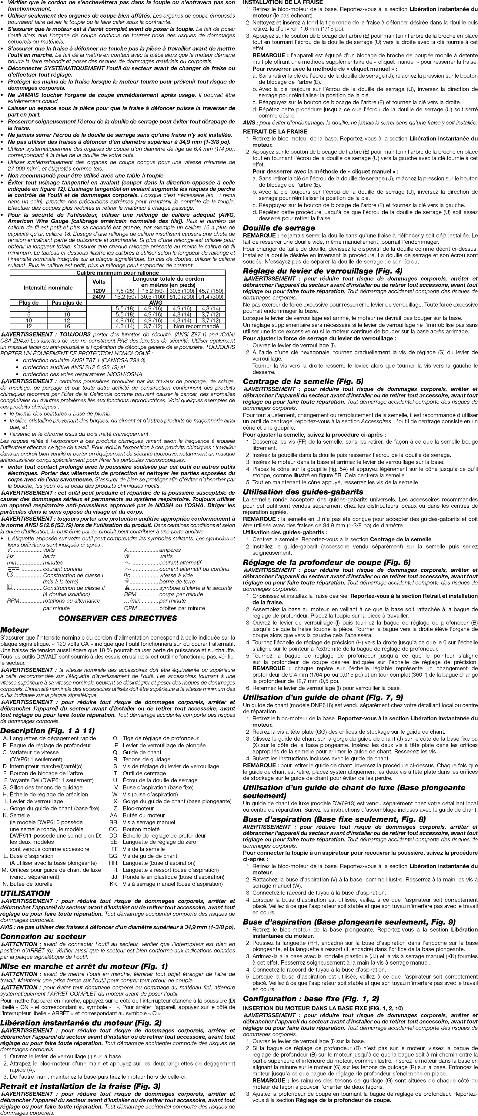 Page 4 of 7 - Dewalt DWP611 TYPE1 1301454L User Manual  ROUTER - Manuals And Guides