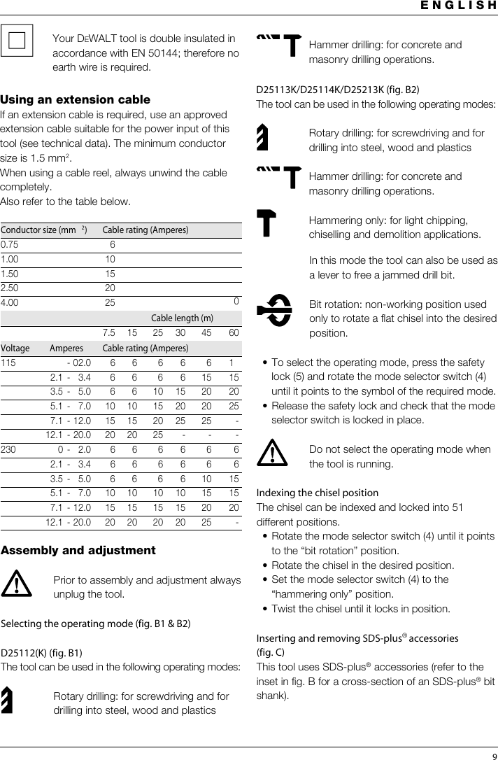 Page 9 of 12 - Dewalt Dewalt-D25213K-Users-Manual- D25102.PM7  Dewalt-d25213k-users-manual
