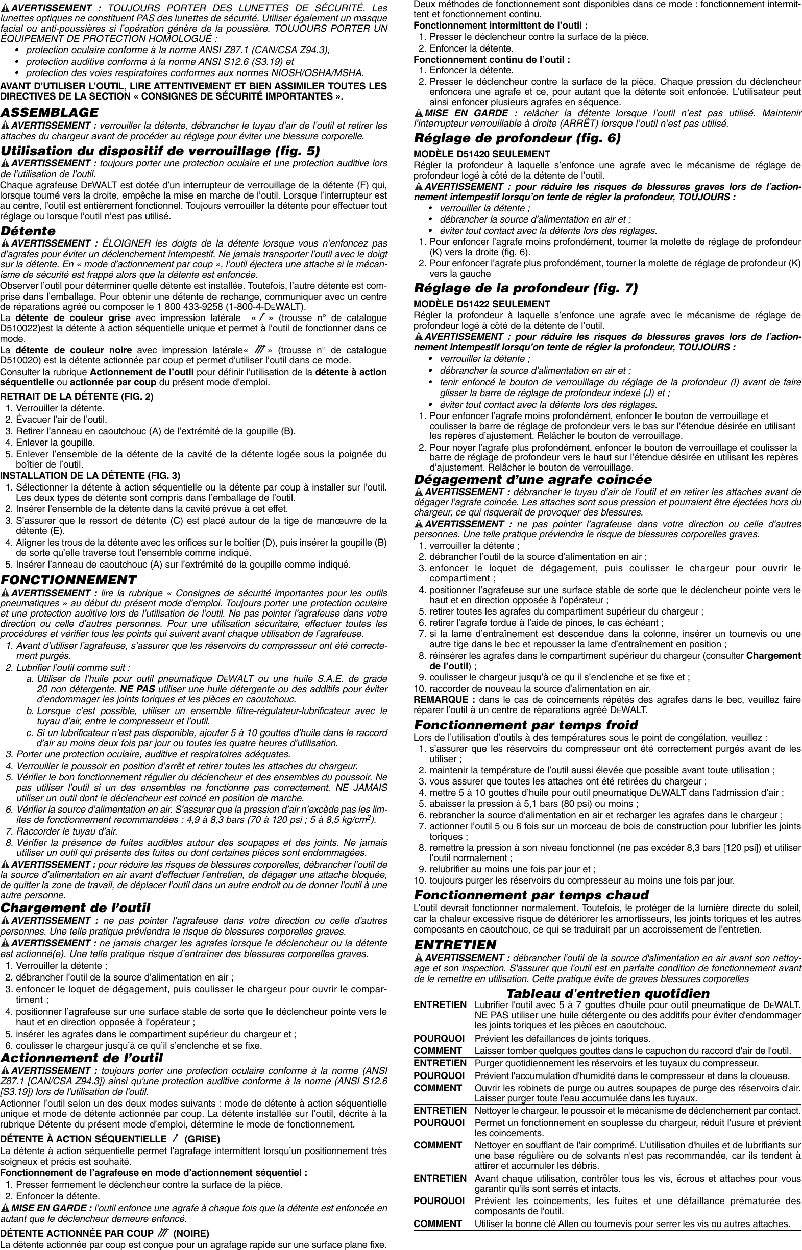 Page 5 of 10 - Dewalt Dewalt-D51422-Users-Manual- 643103-00,D51420,11x17  Dewalt-d51422-users-manual