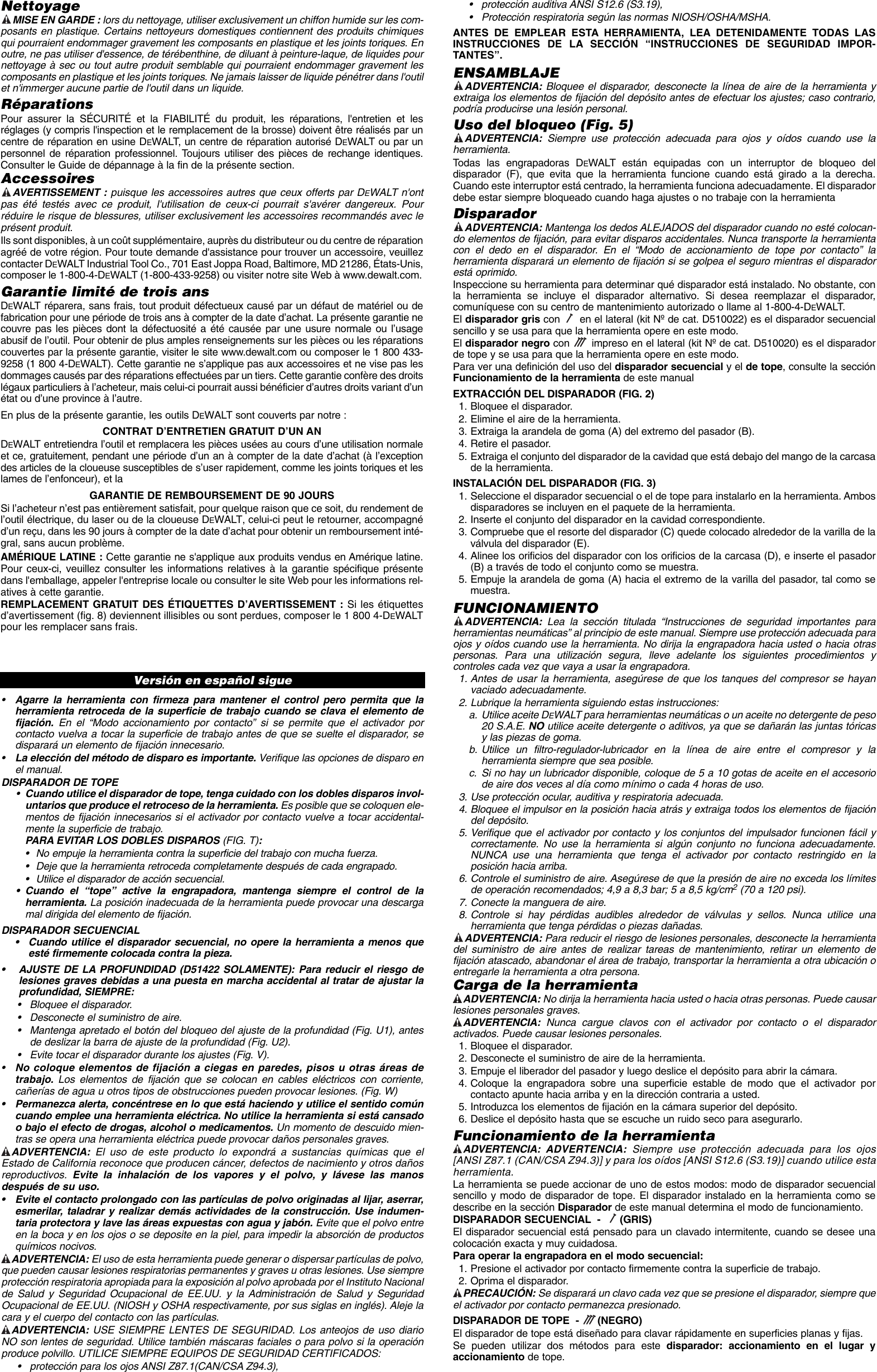 Page 6 of 10 - Dewalt Dewalt-D51422-Users-Manual- 643103-00,D51420,11x17  Dewalt-d51422-users-manual