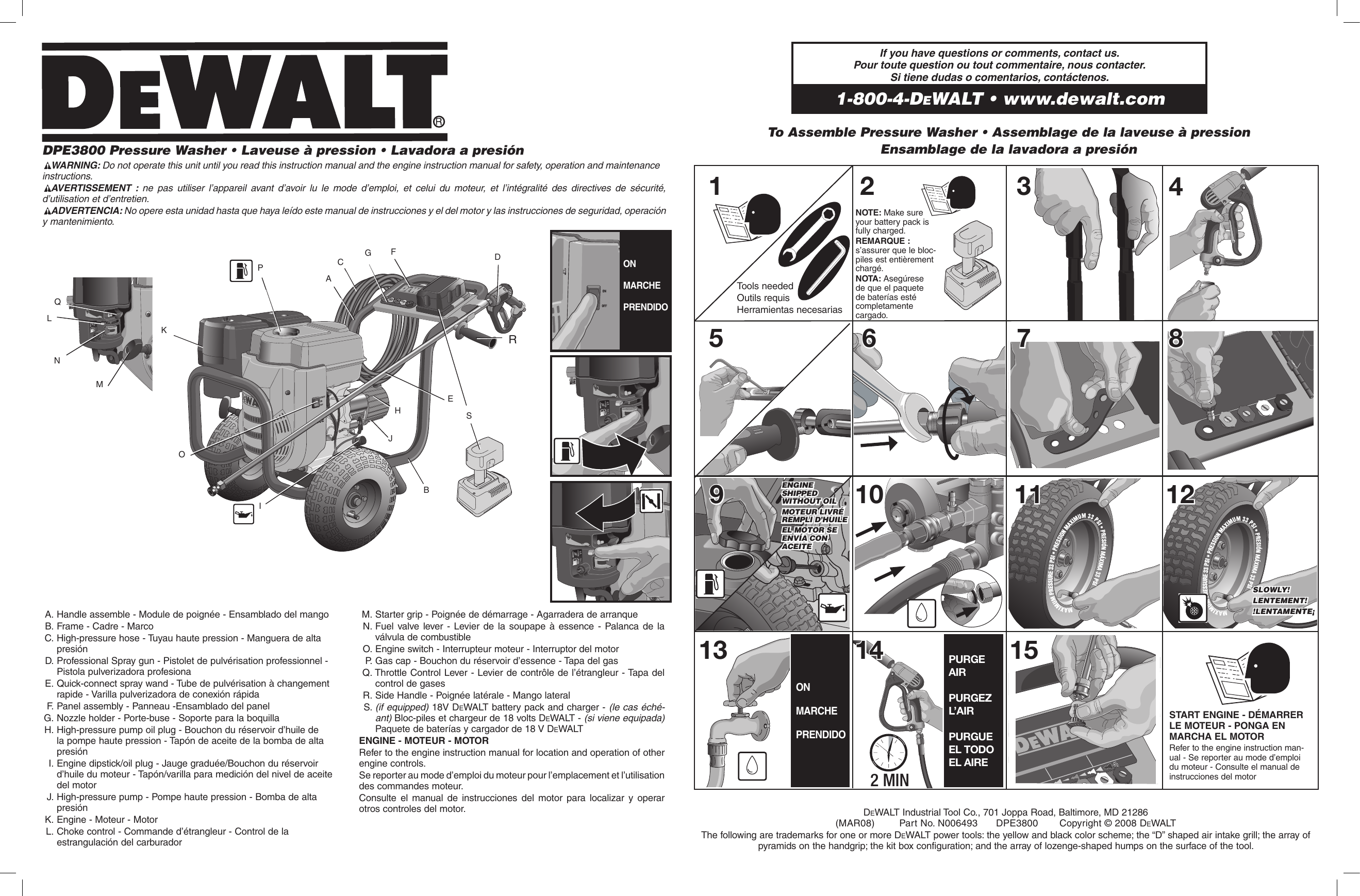 Dewalt Dpe3800 Instruction Manual