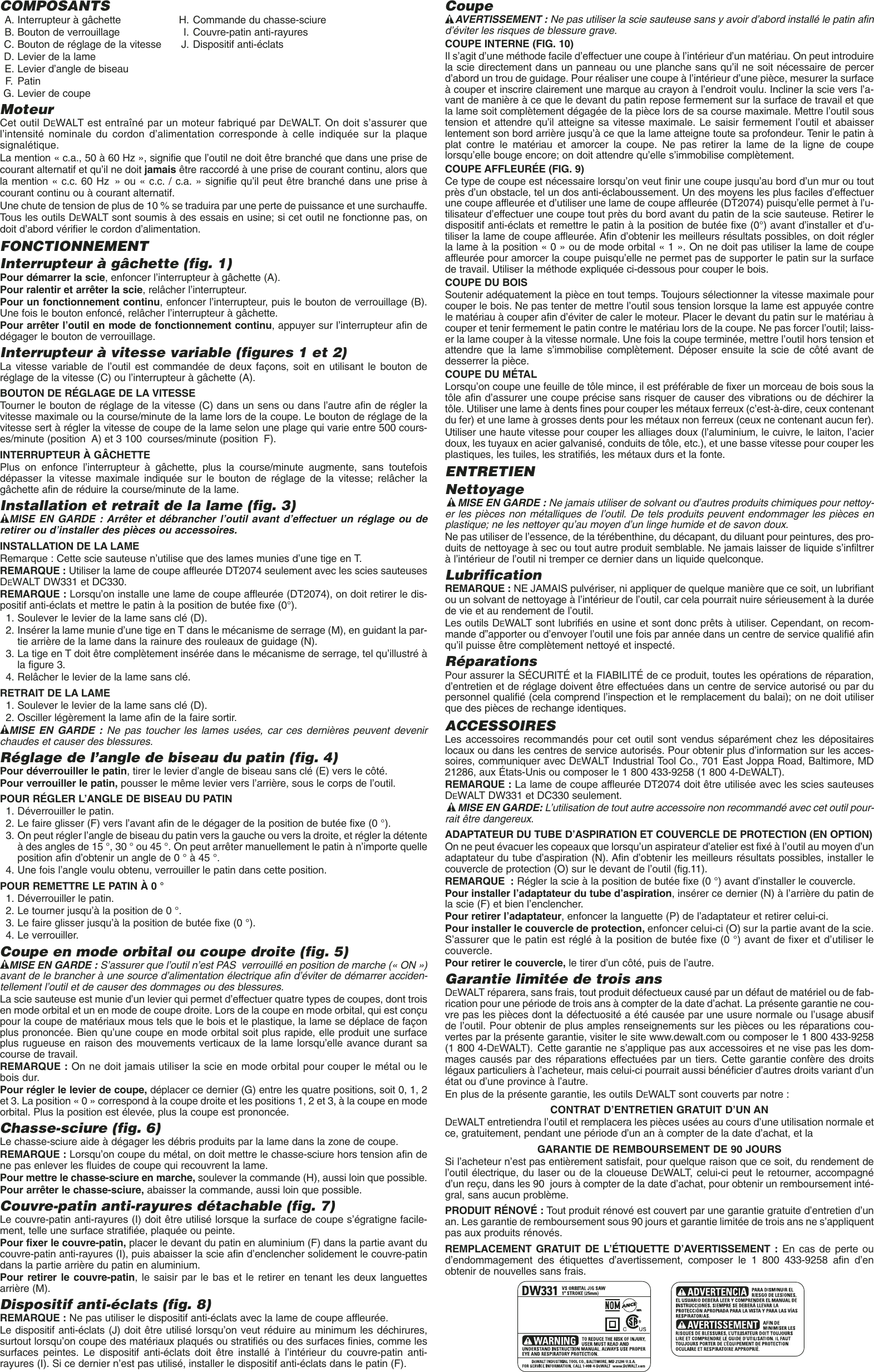 Page 4 of 6 - Dewalt Dewalt-Dw331-Instruction-Manual- 586831-01,DW331 Dewalt-dw331-instruction-manual