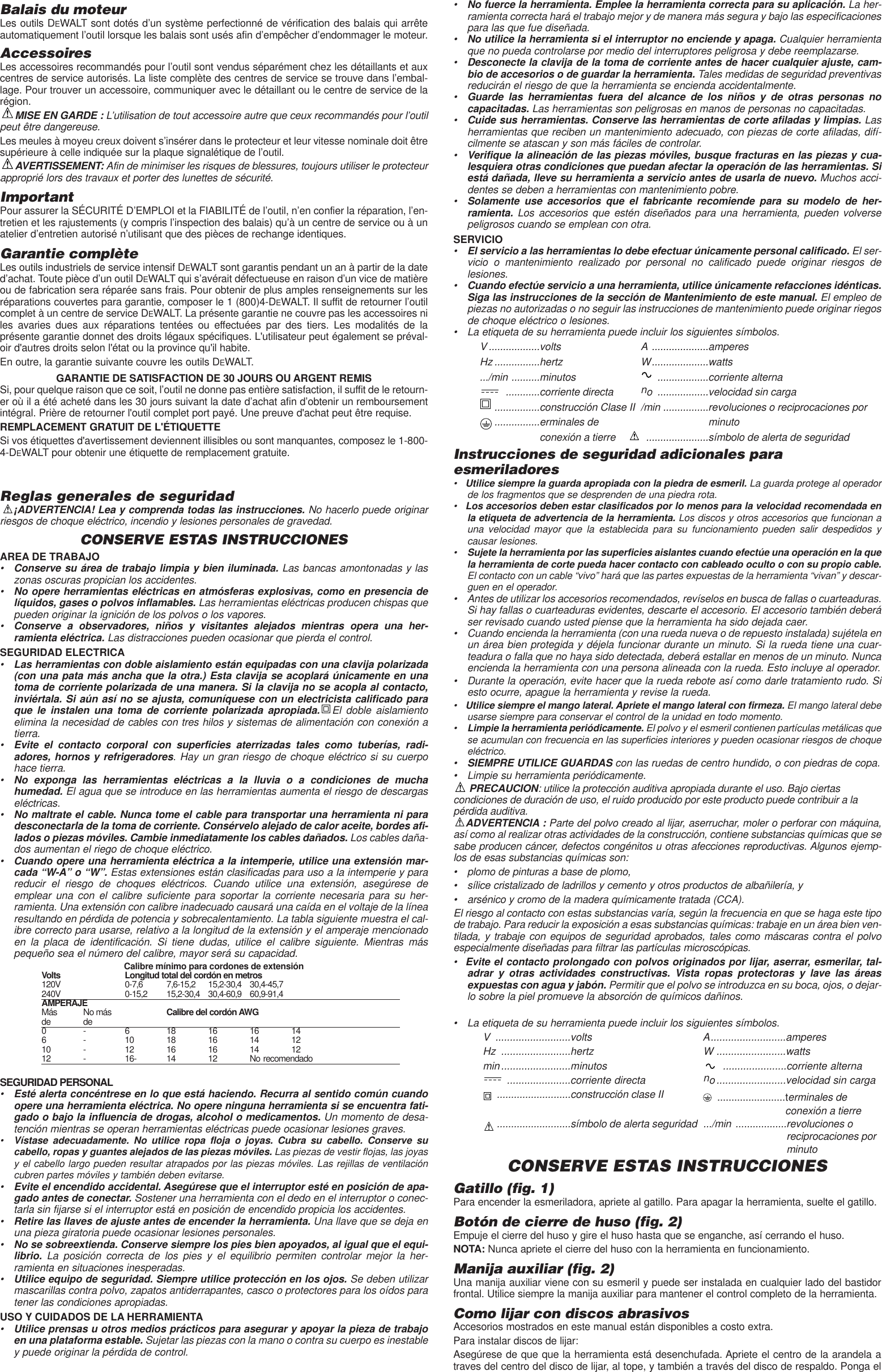 Dewalt Dw402g Instruction Manual Dw402 382900 01