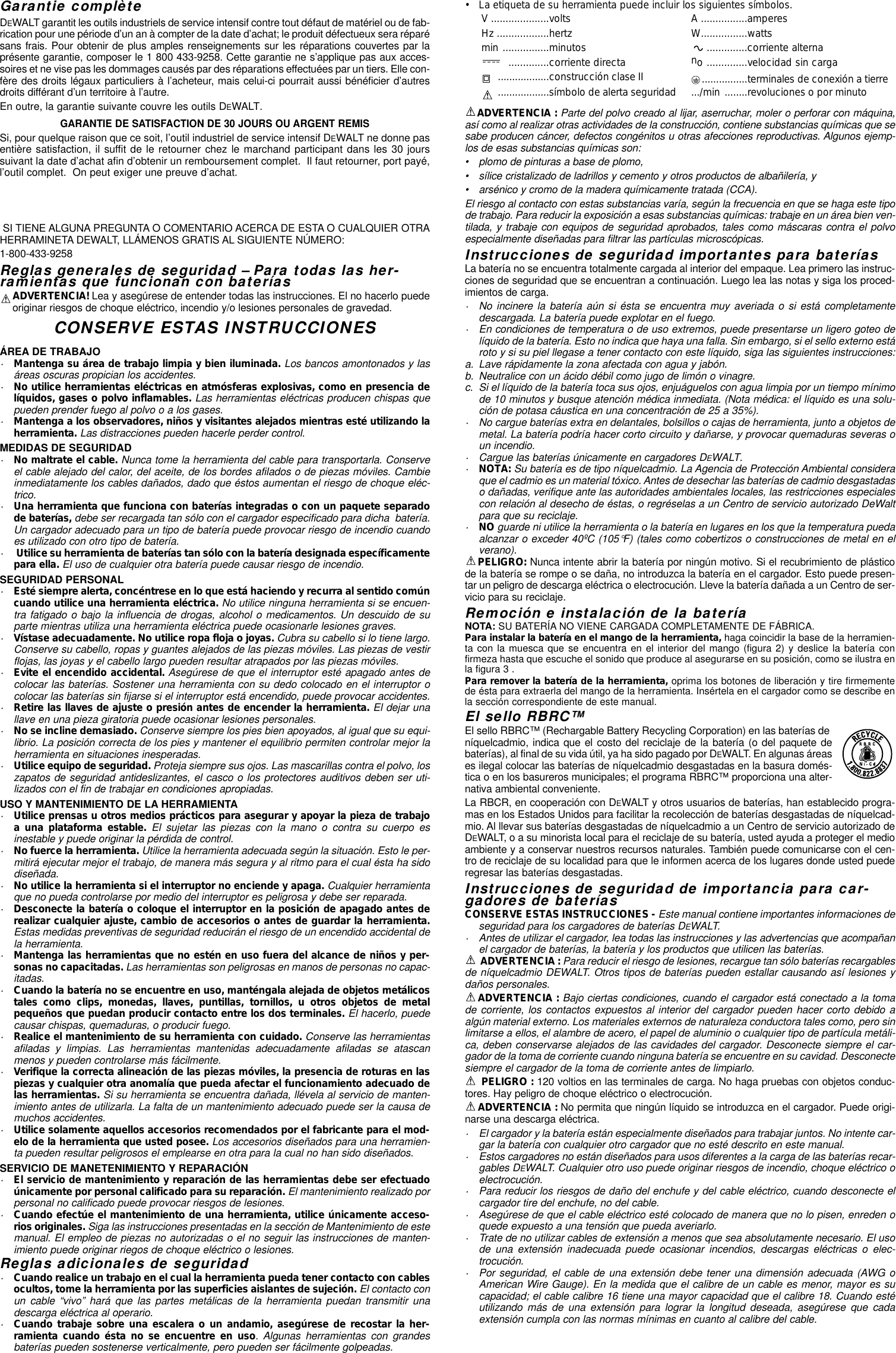 Page 5 of 7 - Dewalt Dewalt-Dw920-Instruction-Manual- DW920/497947  Dewalt-dw920-instruction-manual