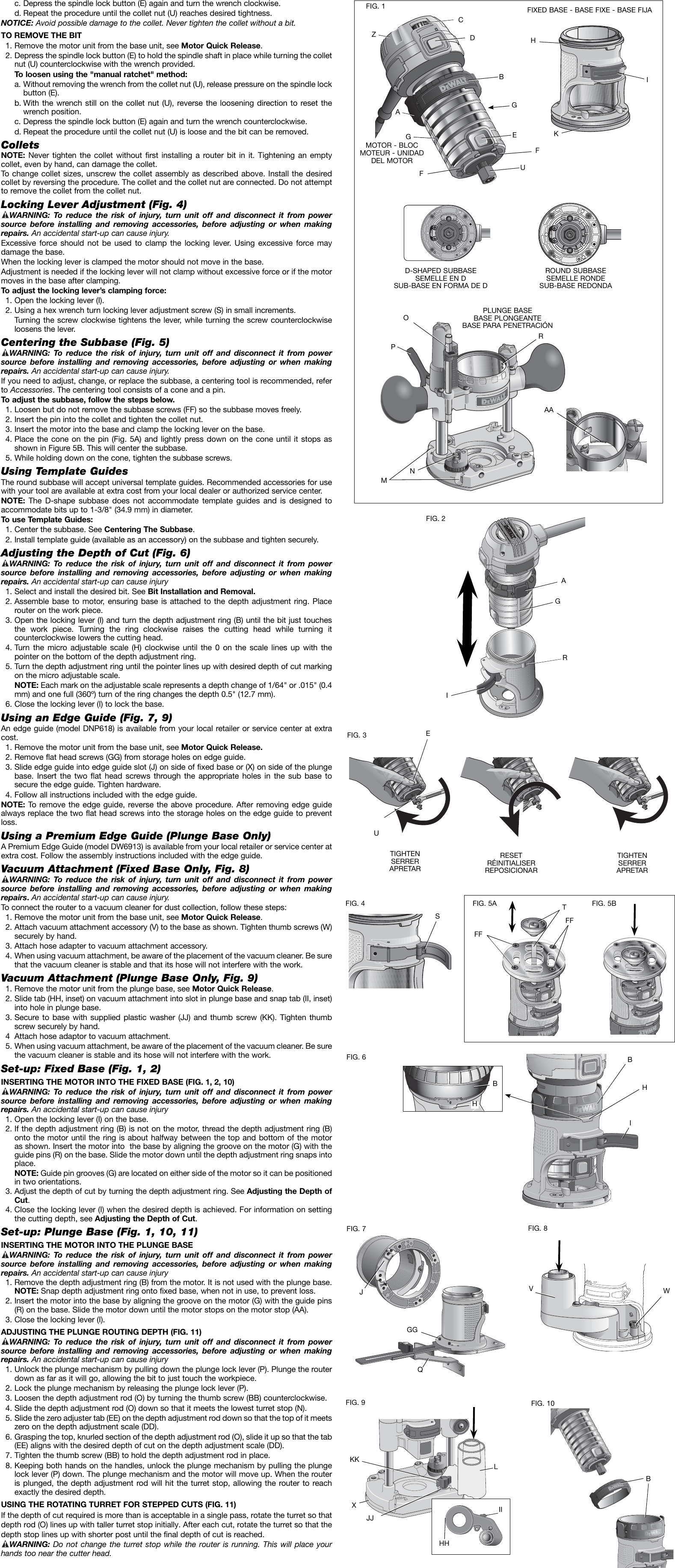 Page 2 of 7 - Dewalt Dewalt-Dwp610-Users-Manual- A27313 Mnl Compact Router NA Dewalt-dwp610-users-manual