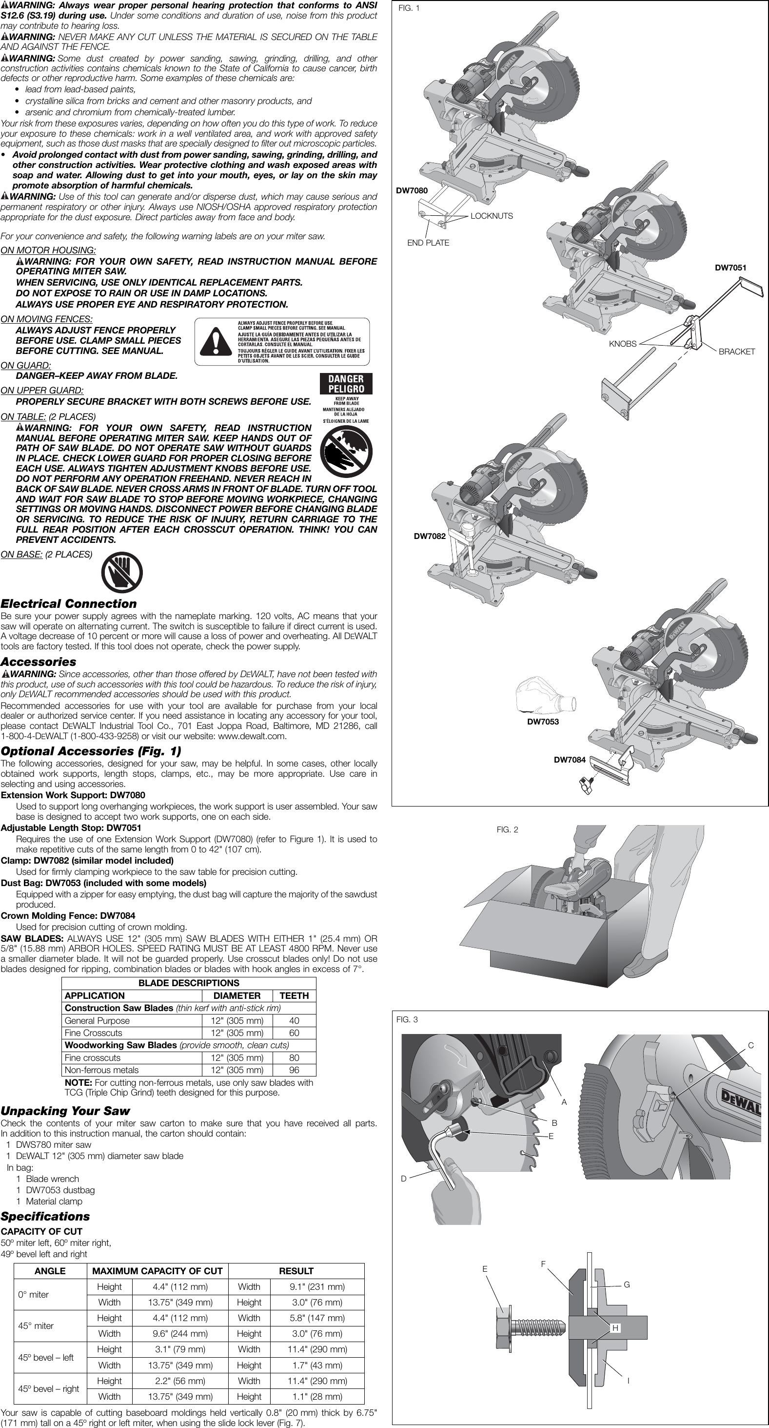 Page 2 of 7 - Dewalt Dewalt-Dws780-Users-Manual- N112900 Man Miter Saw DWS780 Eng NA  Dewalt-dws780-users-manual