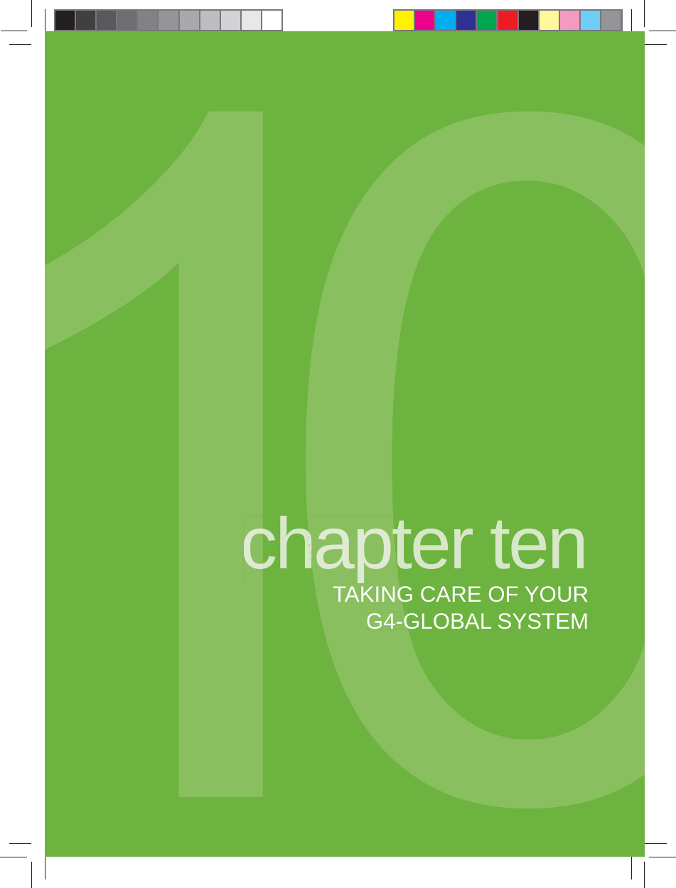 chapter tenTAKING CARE OF YOUR G4-GLOBAL SYSTEMchaptTAKINGG4-G