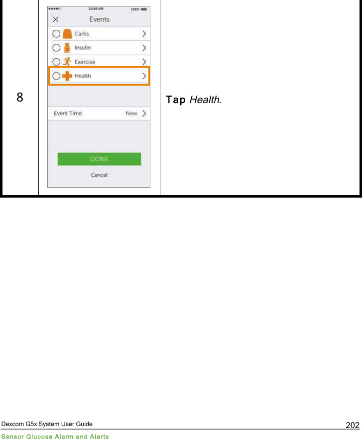  Dexcom G5x System User Guide Sensor Glucose Alarm and Alerts 202 8  Tap Health.              PDF compression, OCR, web optimization using a watermarked evaluation copy of CVISION PDFCompressor