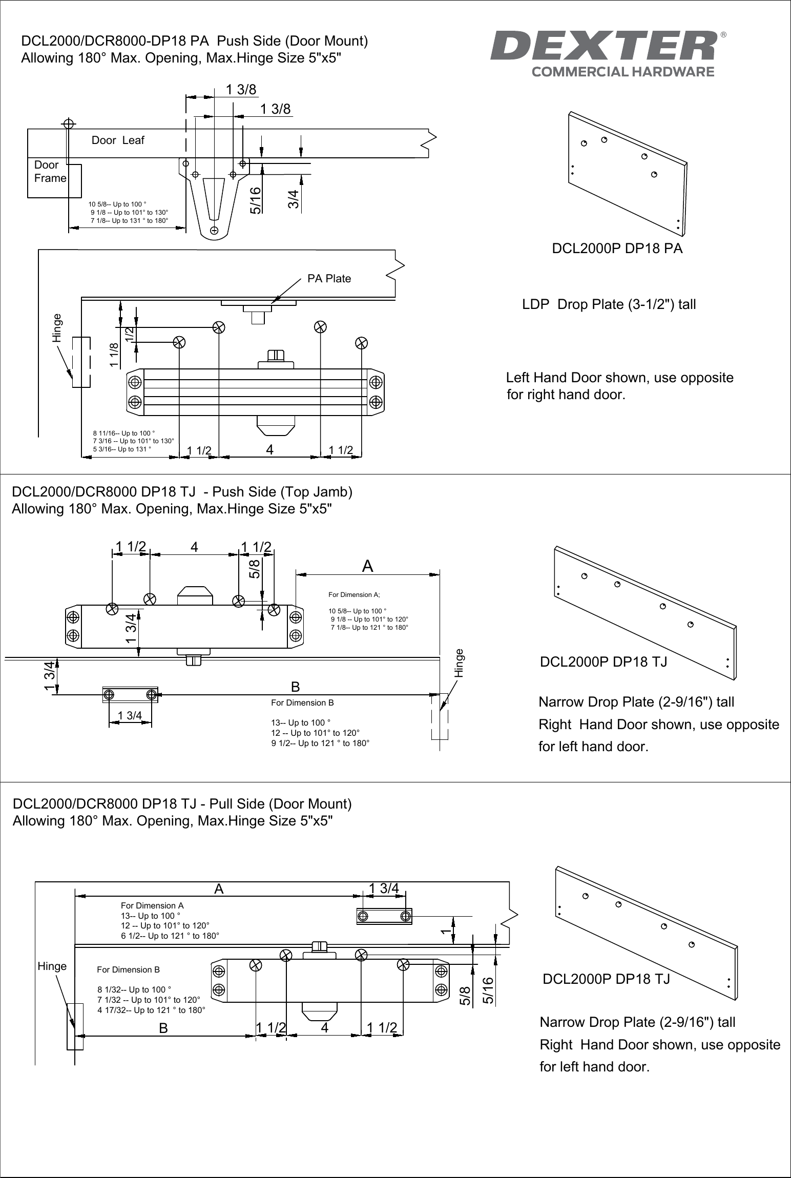 Page 1 of 1 - Dexter DCL2000 DCR8000-DP18 PA - Push Side Mount Installation Instructions Instructions: -Push 111041