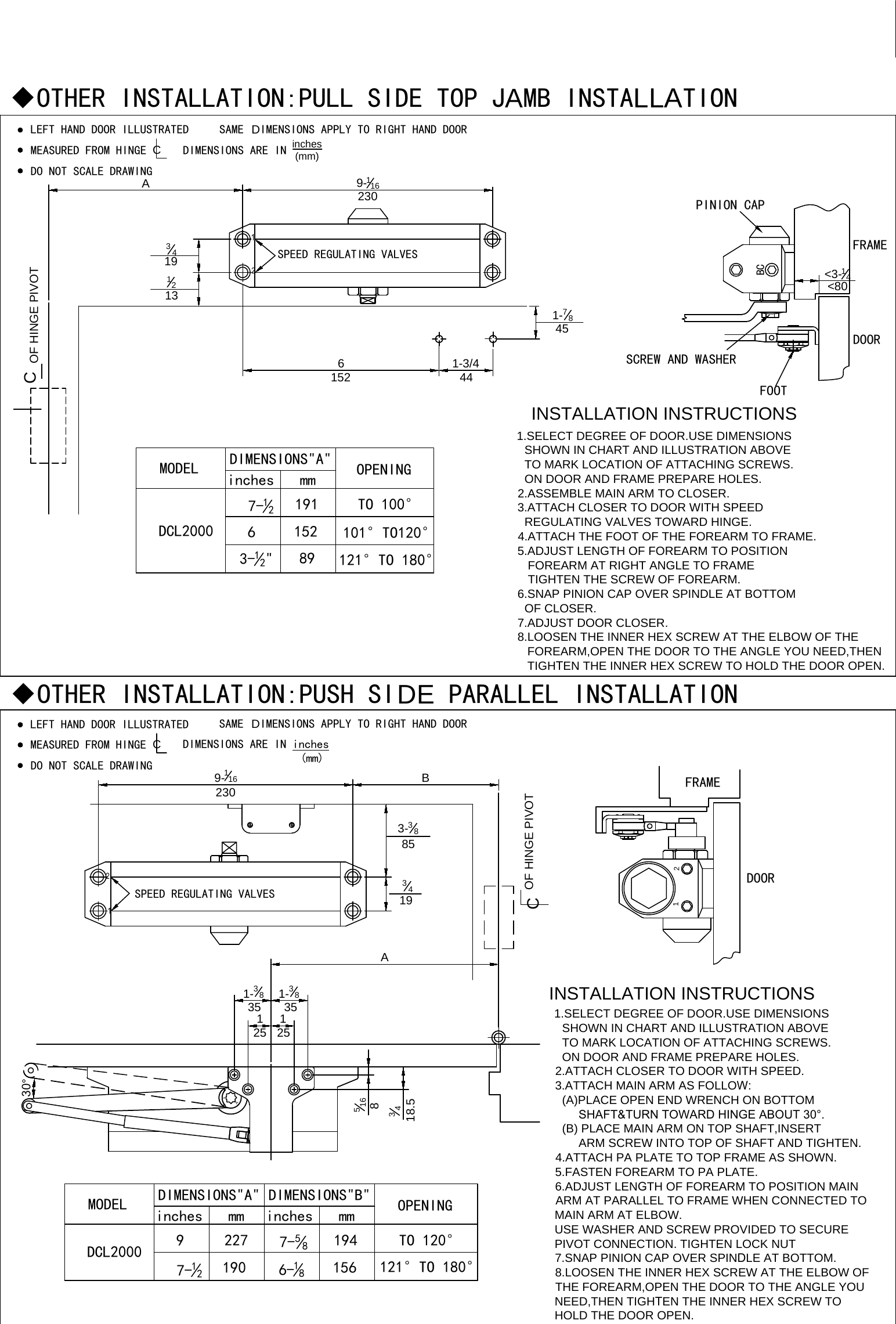 Page 2 of 2 - Dexter DCL2000 Series Door Closer Hold Open Arm Installation Instructions: 111036