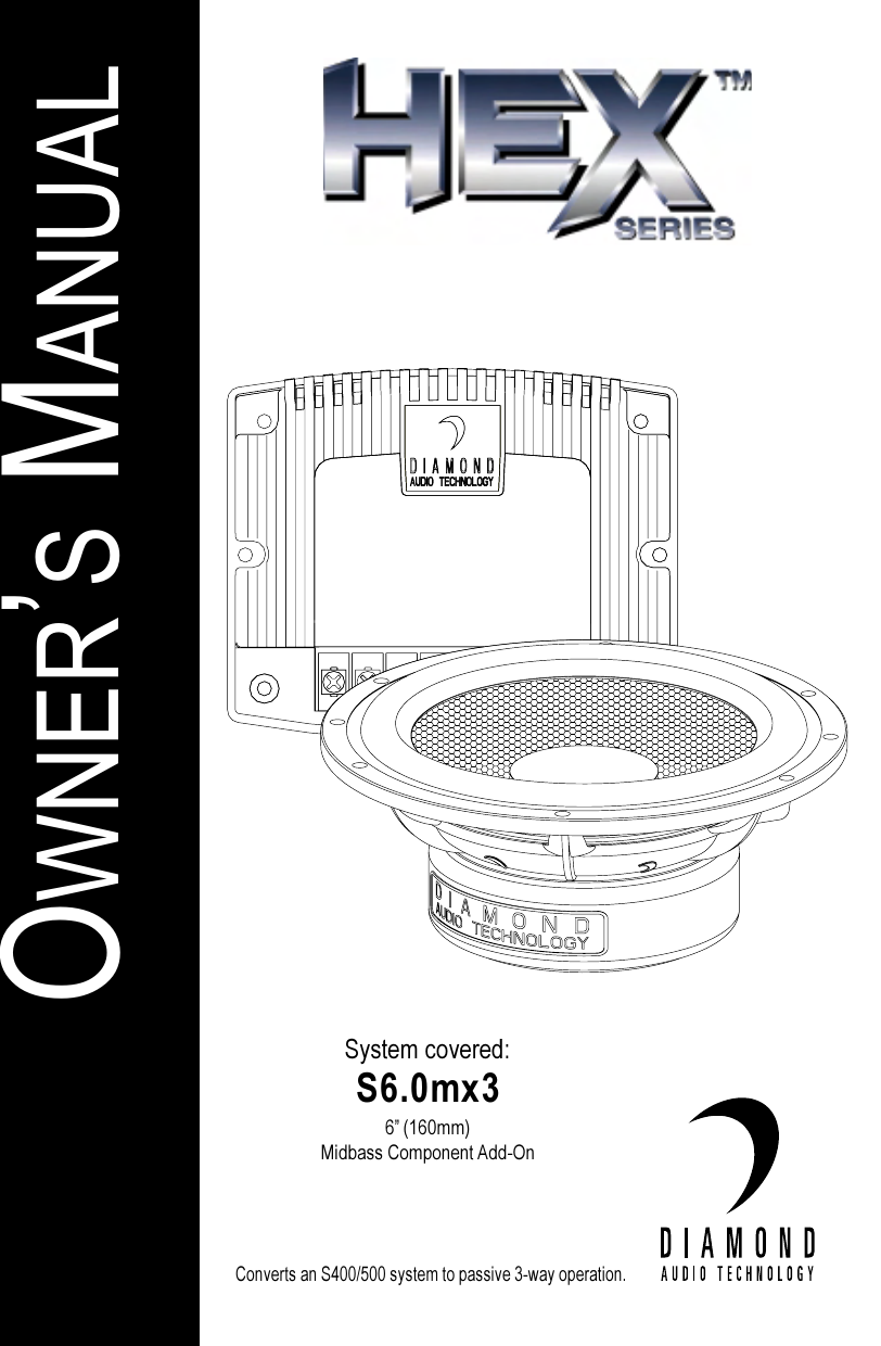 Diamond Audio Technology S6 0Mx3 Users Manual HEX A5
