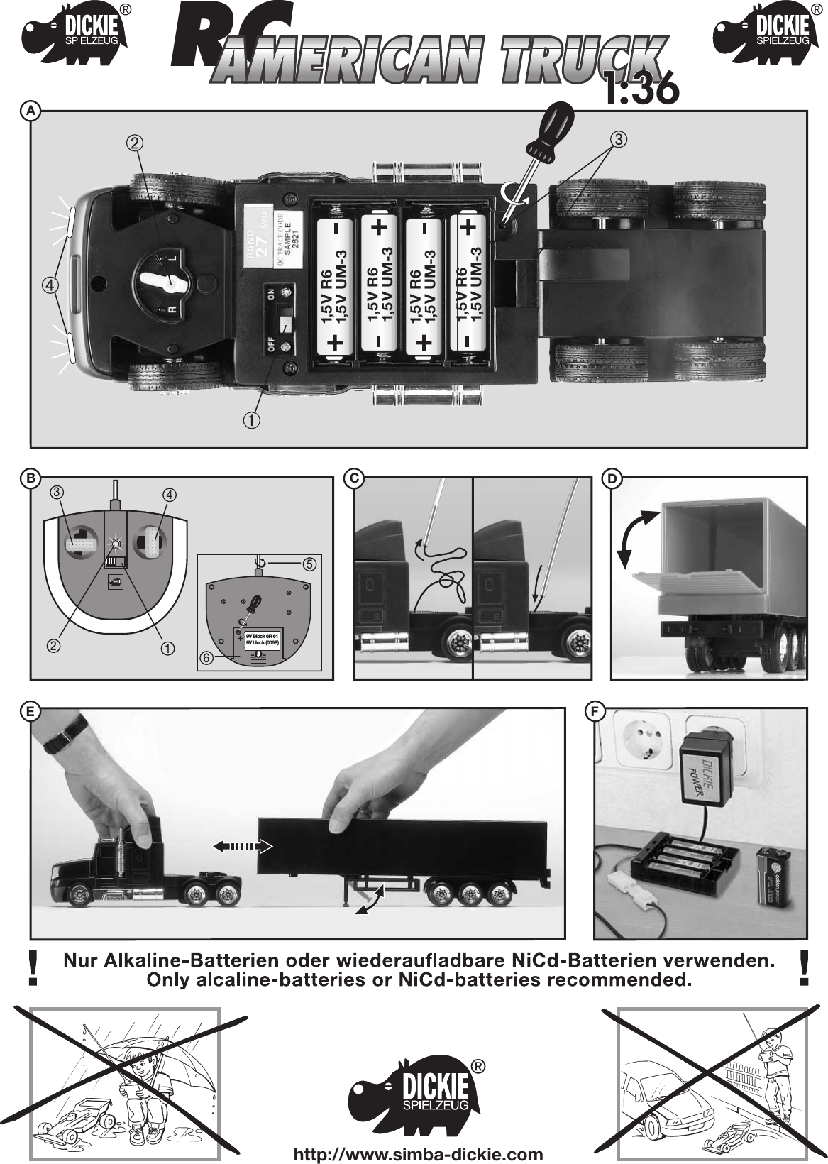 14239V Block 6R 619V block (006P)65Bhttp://www.simba-dickie.comFDCRCAMERICAN TRUCK1:361:36A1,5V R61,5V UM-31,5V R61,5V UM-31,5V R61,5V UM-31,5V R61,5V UM-3E