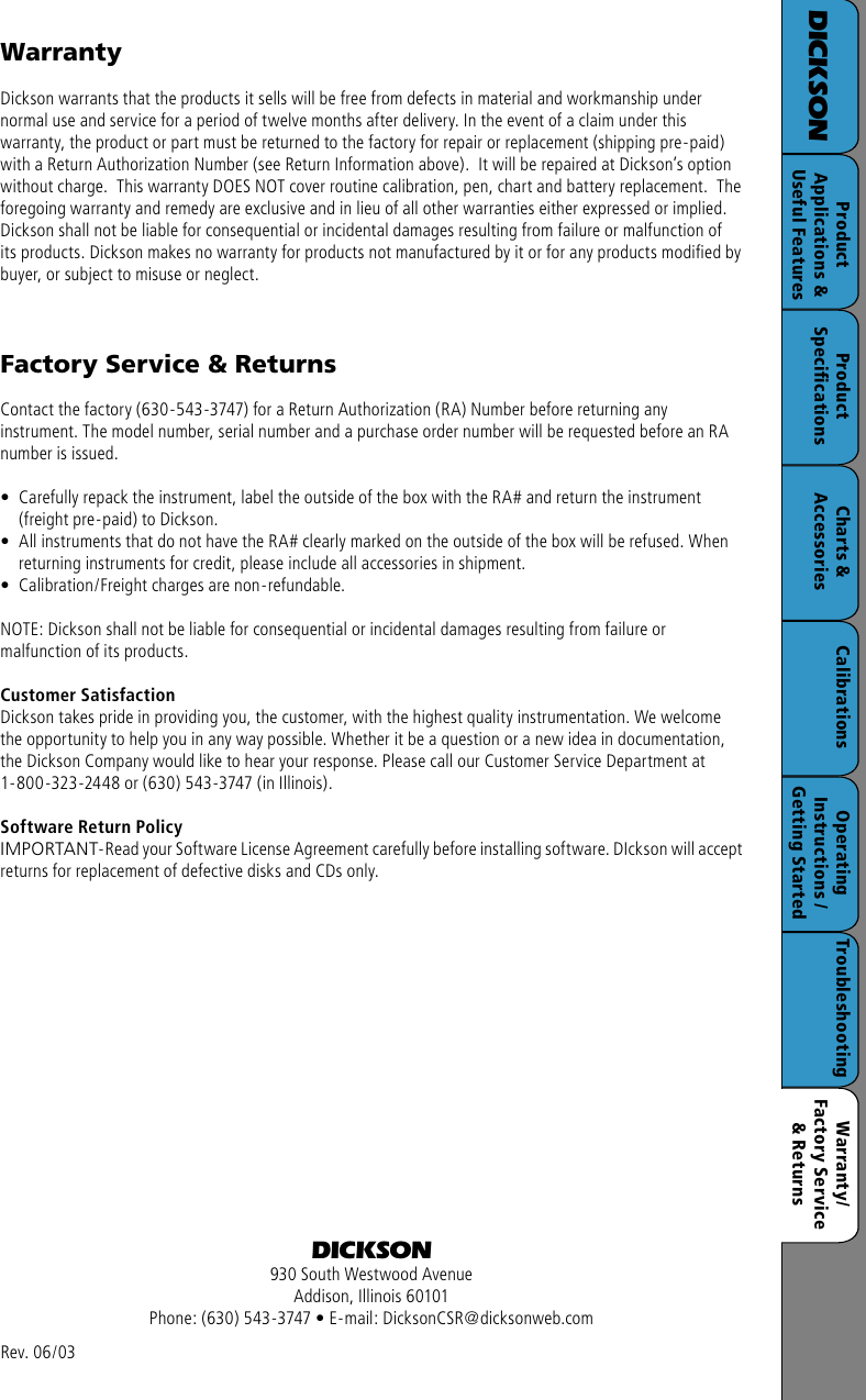 Page 8 of 8 - Dickson-Industrial Dickson-Industrial-Sc3-Users-Manual- SC3 Web Manual  Dickson-industrial-sc3-users-manual