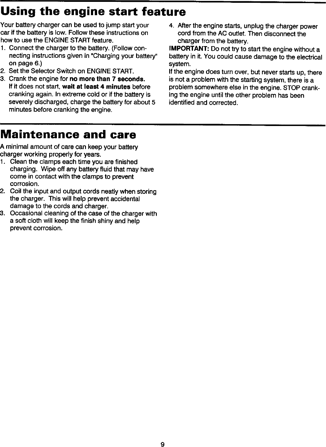 Page 10 of 12 - Diehard 20071312 User Manual  BATTERY CHARGER - Manuals And Guides L0305326