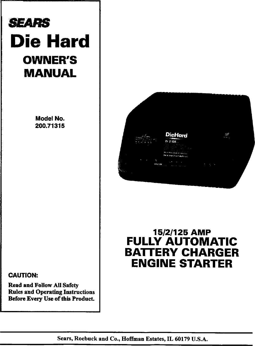 Diehard 20071315 User Manual BATTERY CHARGER Manuals And Guides L0305327