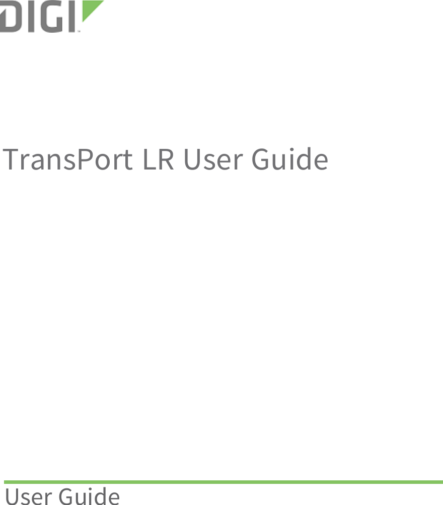TransPort LR User GuideUser Guide