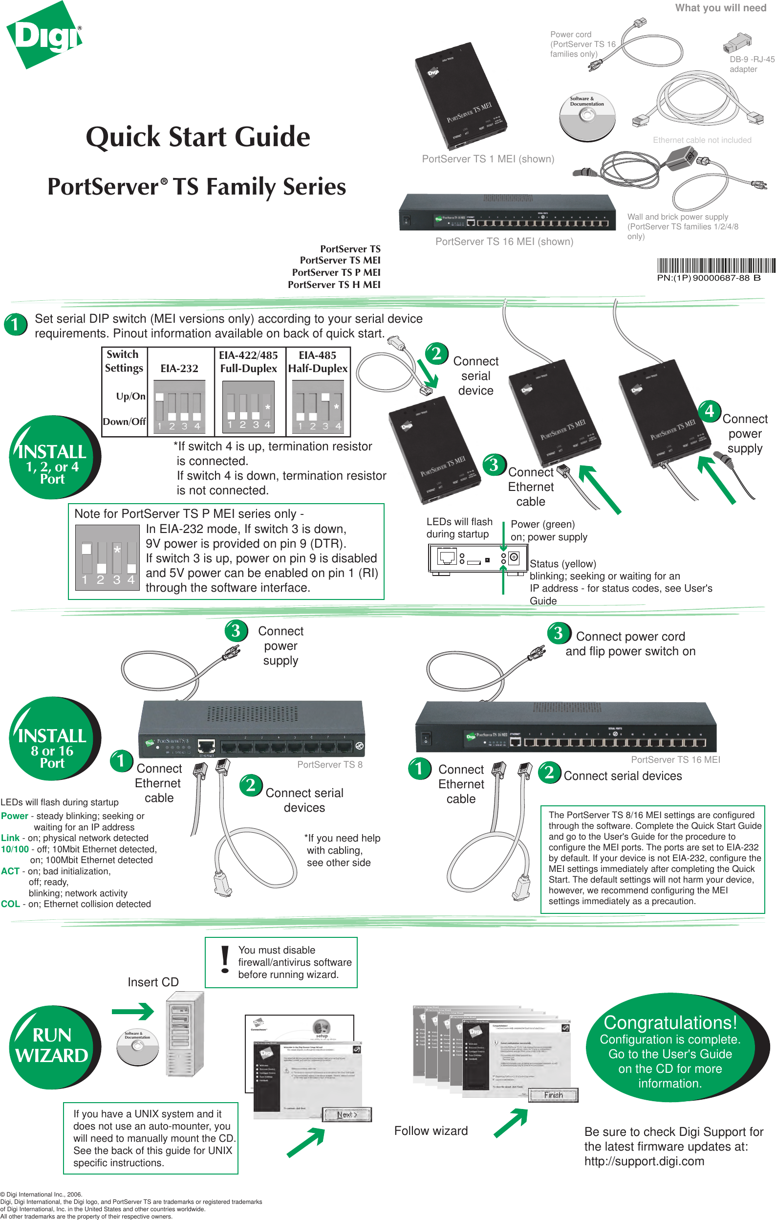 Page 1 of 2 - Digi Digi-Portserver-Ts-1-Mei-Users-Manual- PortServer TS Family Quick Start Guide  Digi-portserver-ts-1-mei-users-manual