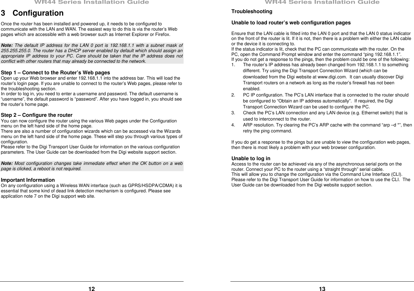 Page 7 of 8 - Digi Digi-Wr44-Users-Manual WR44 EU B5 1.0