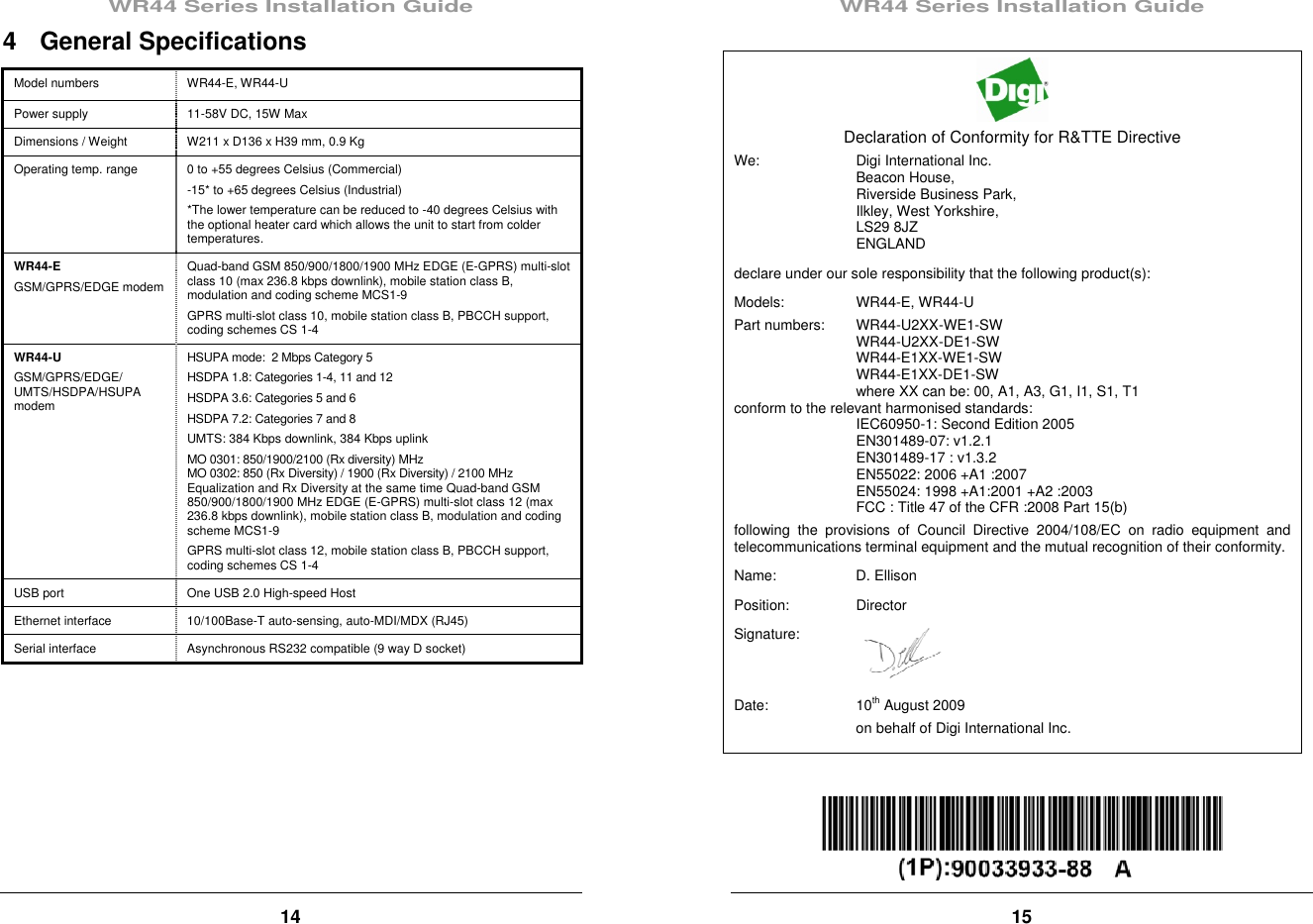 Page 8 of 8 - Digi Digi-Wr44-Users-Manual WR44 EU B5 1.0