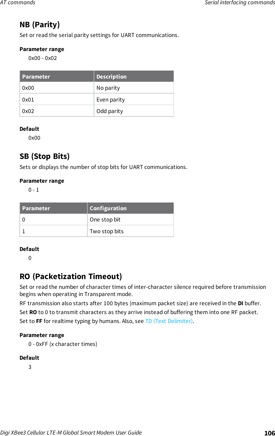 Page 106 of Digi XB3M1 XBee3 Cellular LTE-M User Manual 