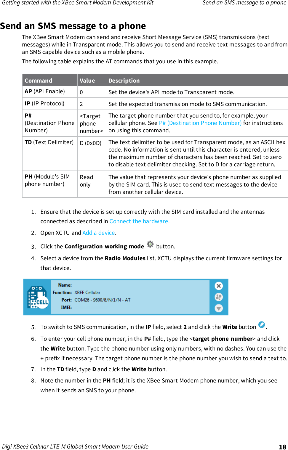Page 18 of Digi XB3M1 XBee3 Cellular LTE-M User Manual 
