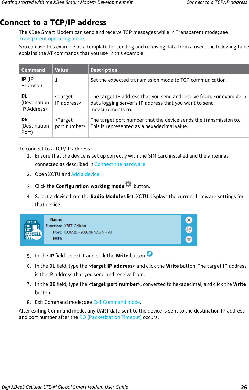 Page 26 of Digi XB3M1 XBee3 Cellular LTE-M User Manual 
