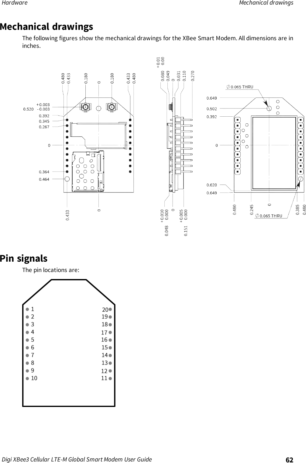 Page 62 of Digi XB3M1 XBee3 Cellular LTE-M User Manual 
