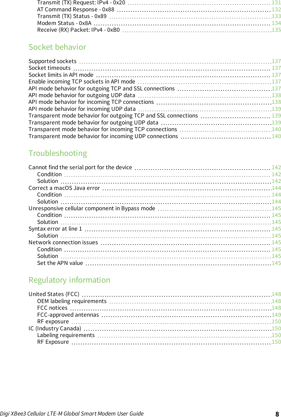 Page 8 of Digi XB3M1 XBee3 Cellular LTE-M User Manual 