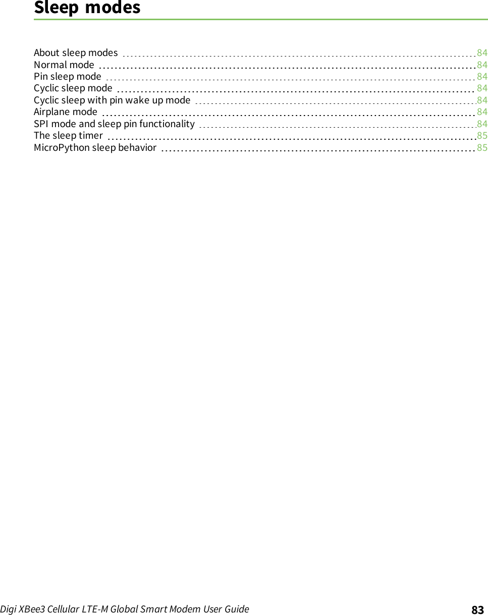 Page 83 of Digi XB3M1 XBee3 Cellular LTE-M User Manual 
